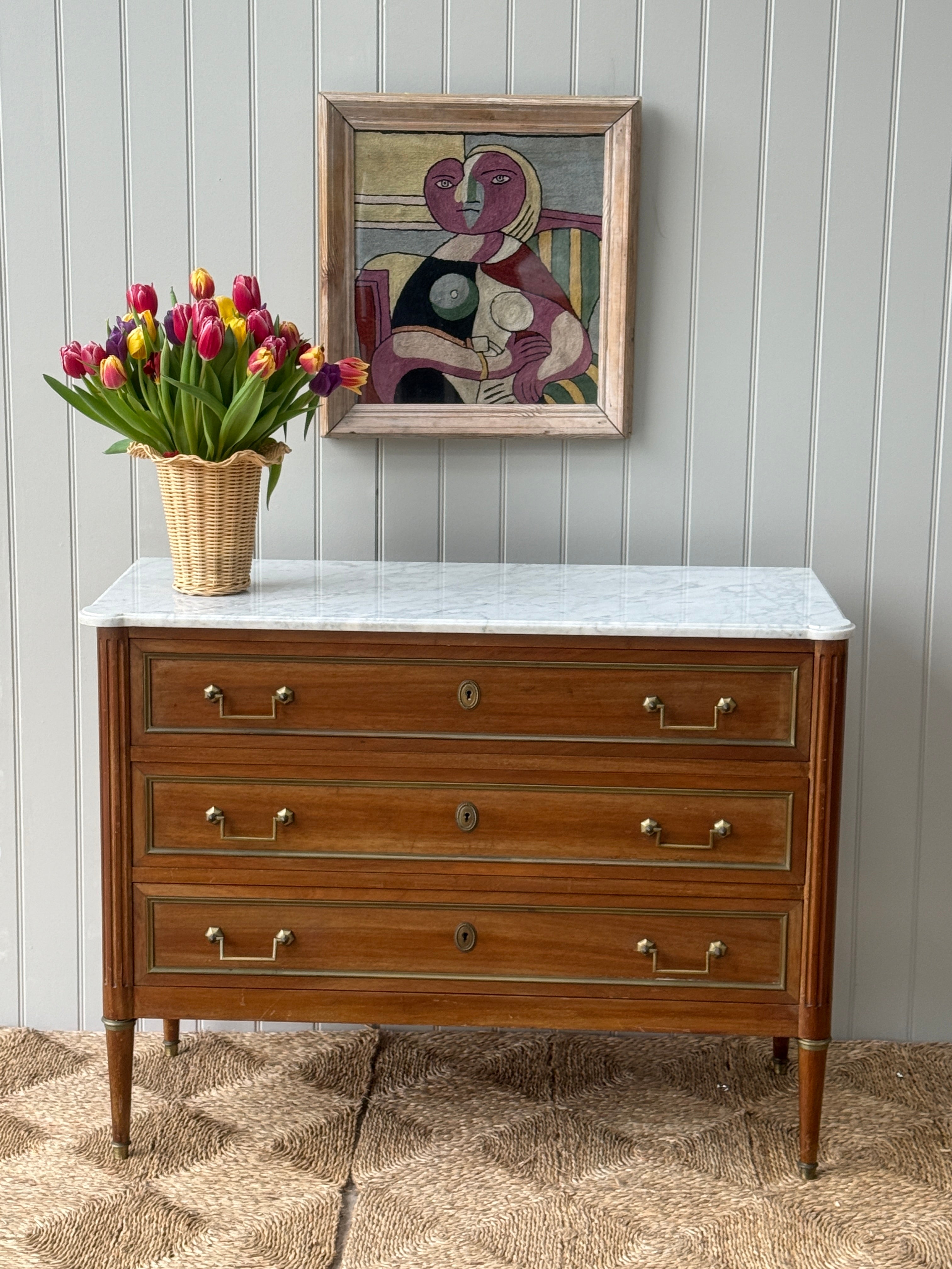 French Commode with White Marble top