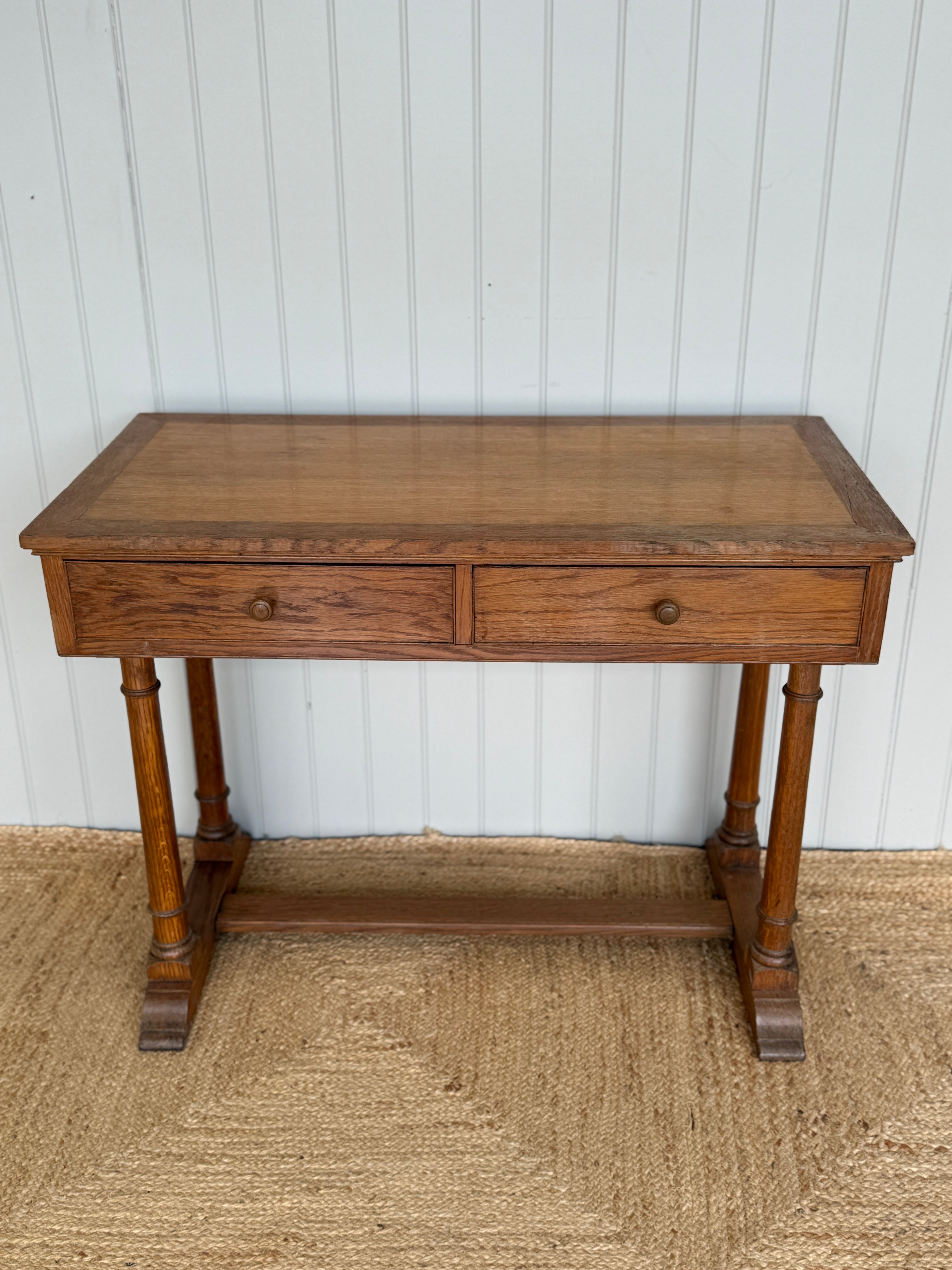 Oak Writing Table in the Manner of Heals