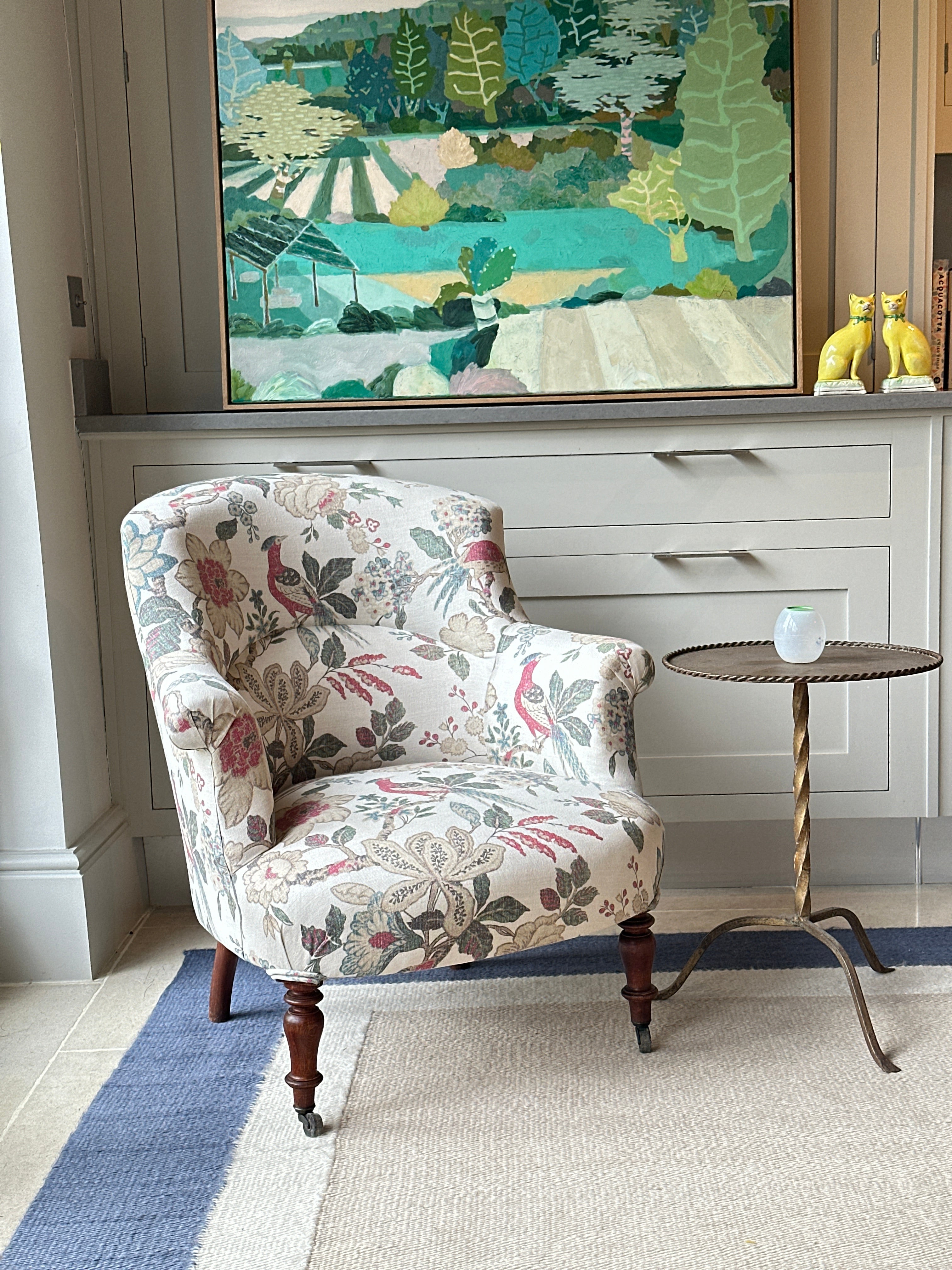 Single French Tub Chair in Inchrya Linen
