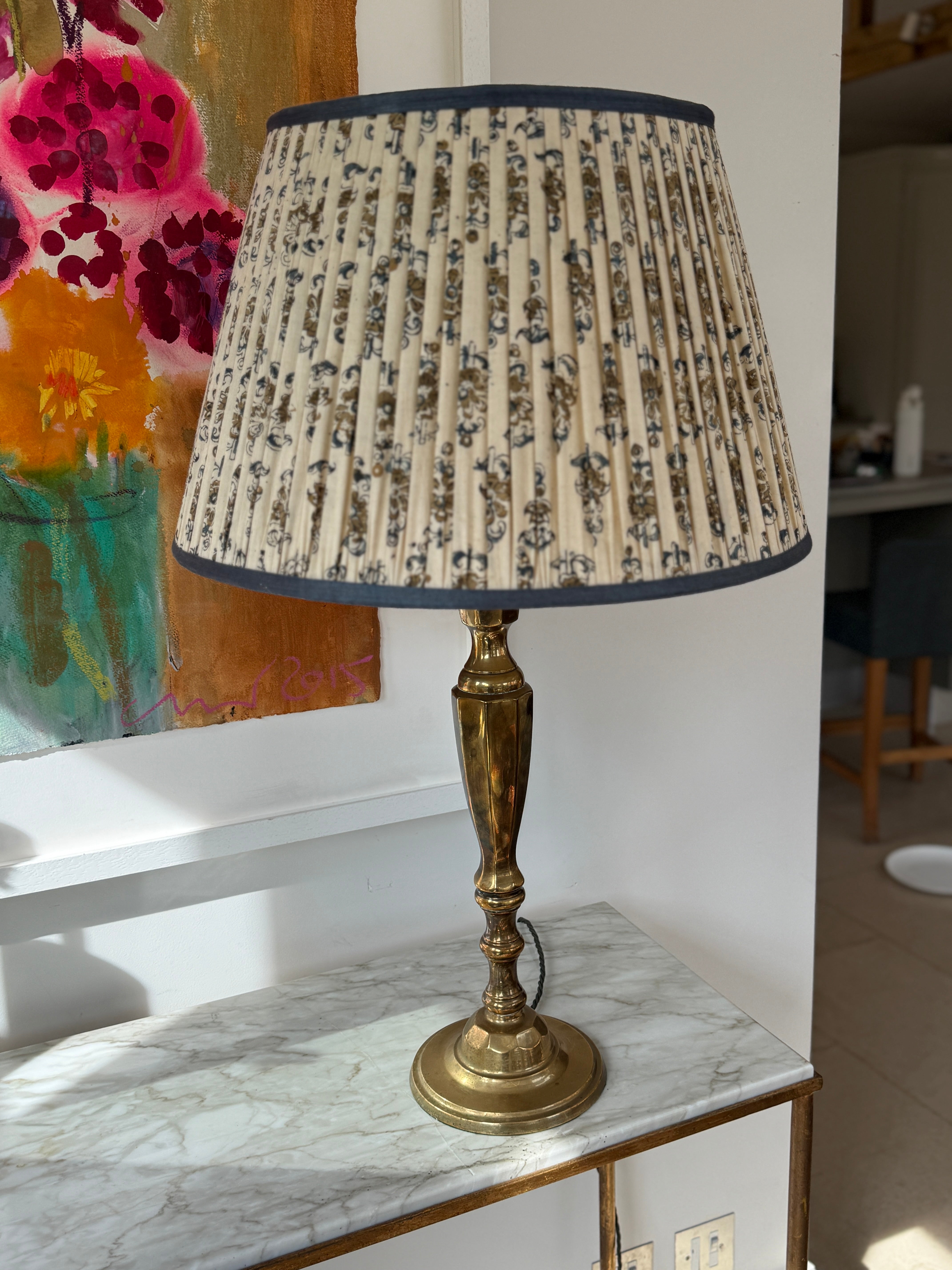 Tall Antique Brass Lamp