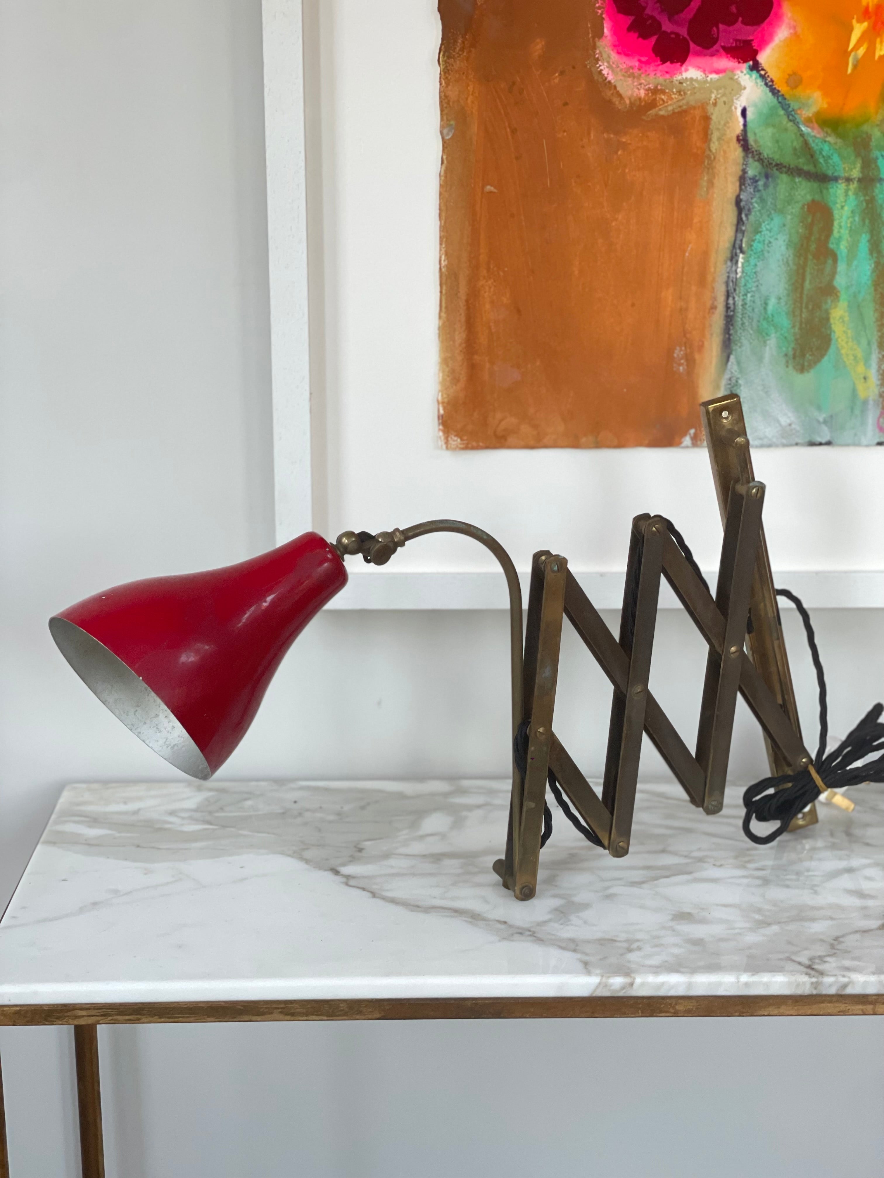 DF-Red Zigzag 50s Italian Wall Light