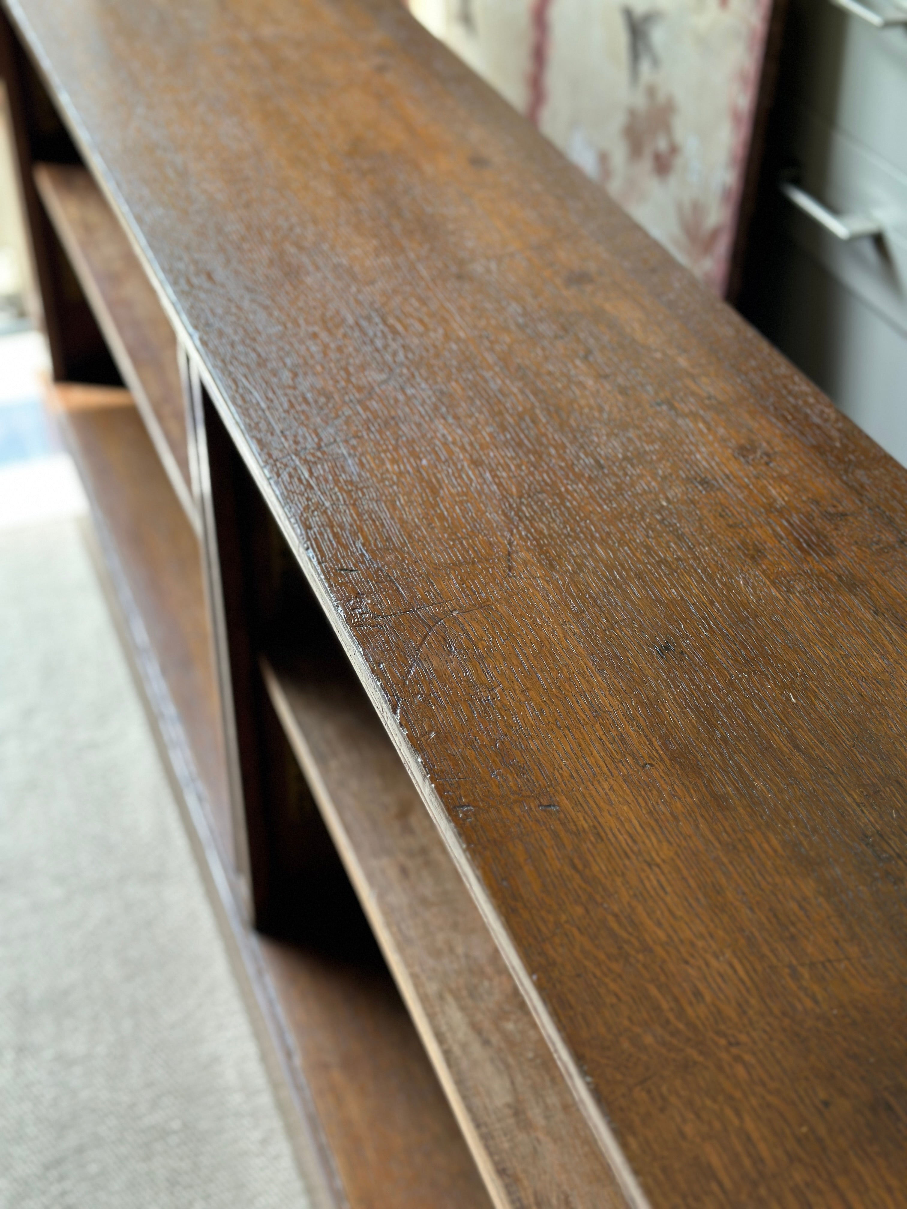 Solid Oak Low Library Bookcase