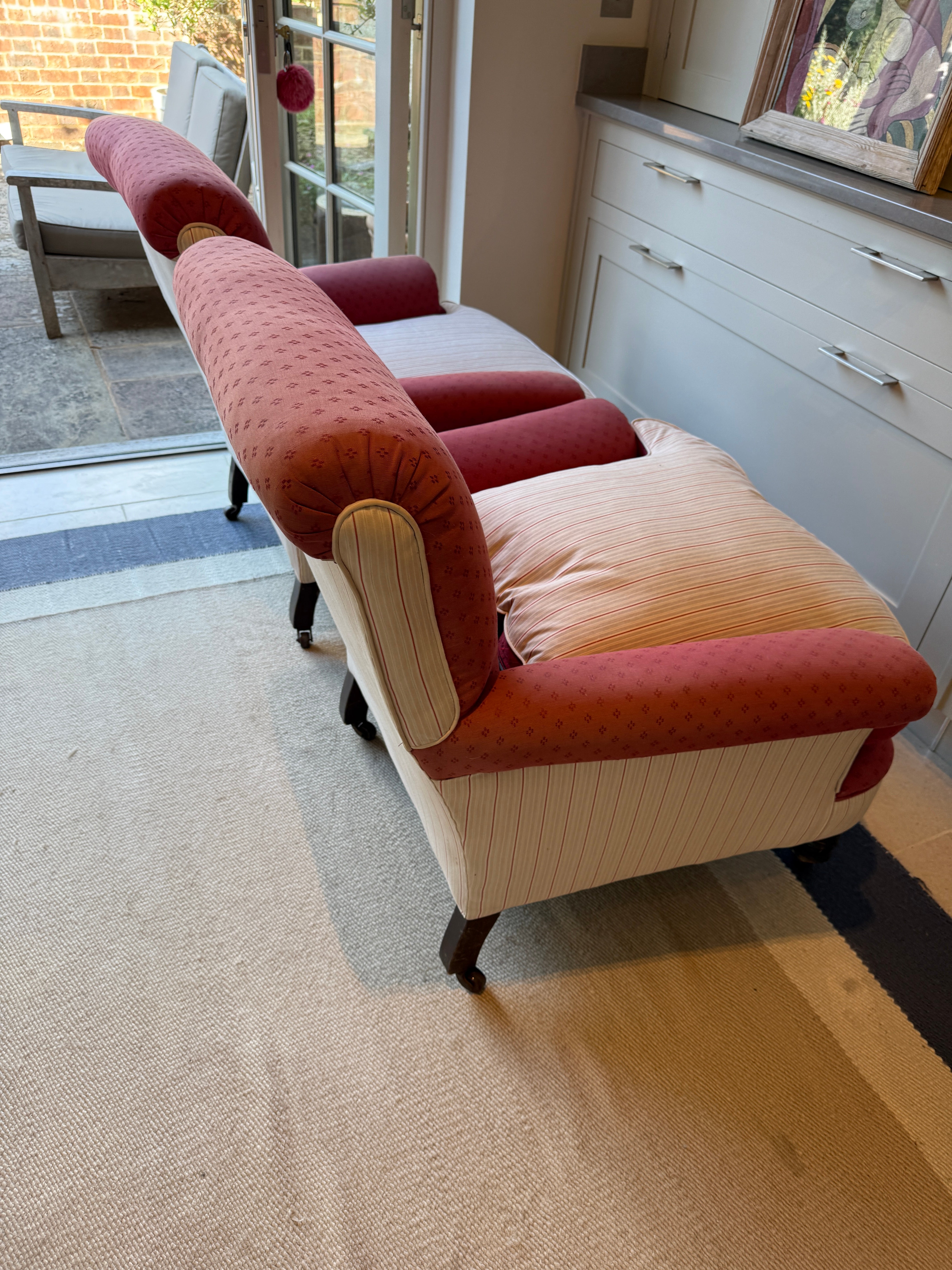 Pair of Late C19th English Country House Armchairs