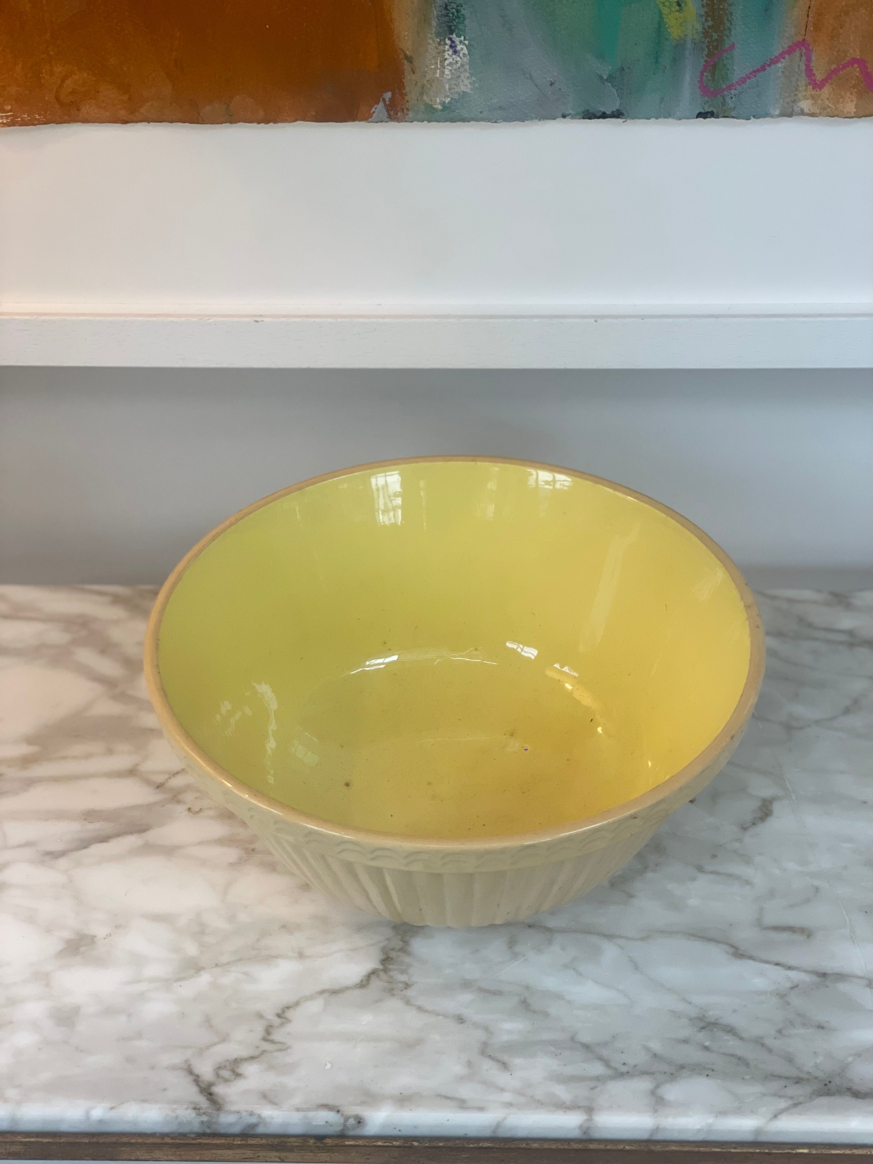 Ceramic Cream & Yellow Mixing Bowl