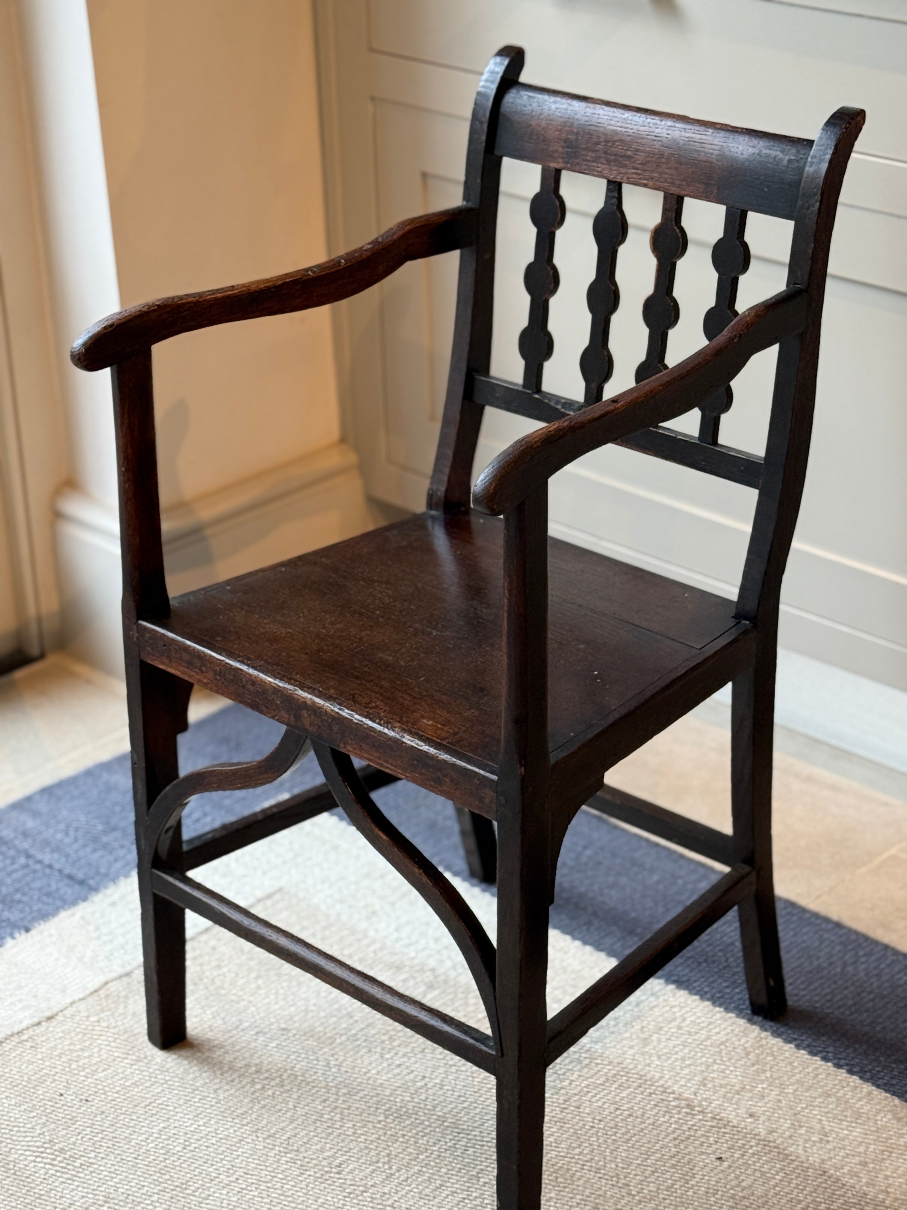 Small Decorative Ebonised Oak Chair