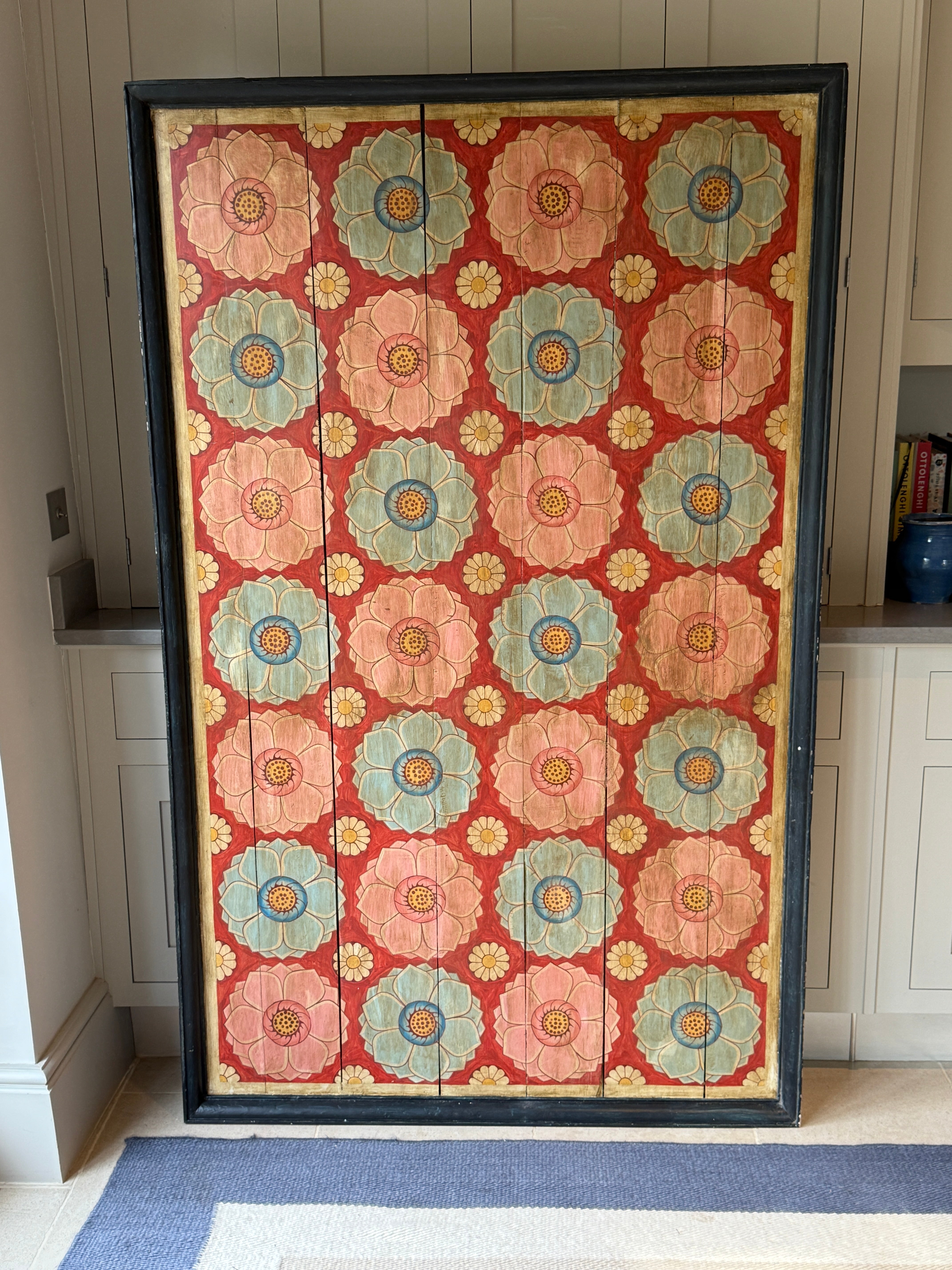 Large Framed Antique Kandayan Wood Panel