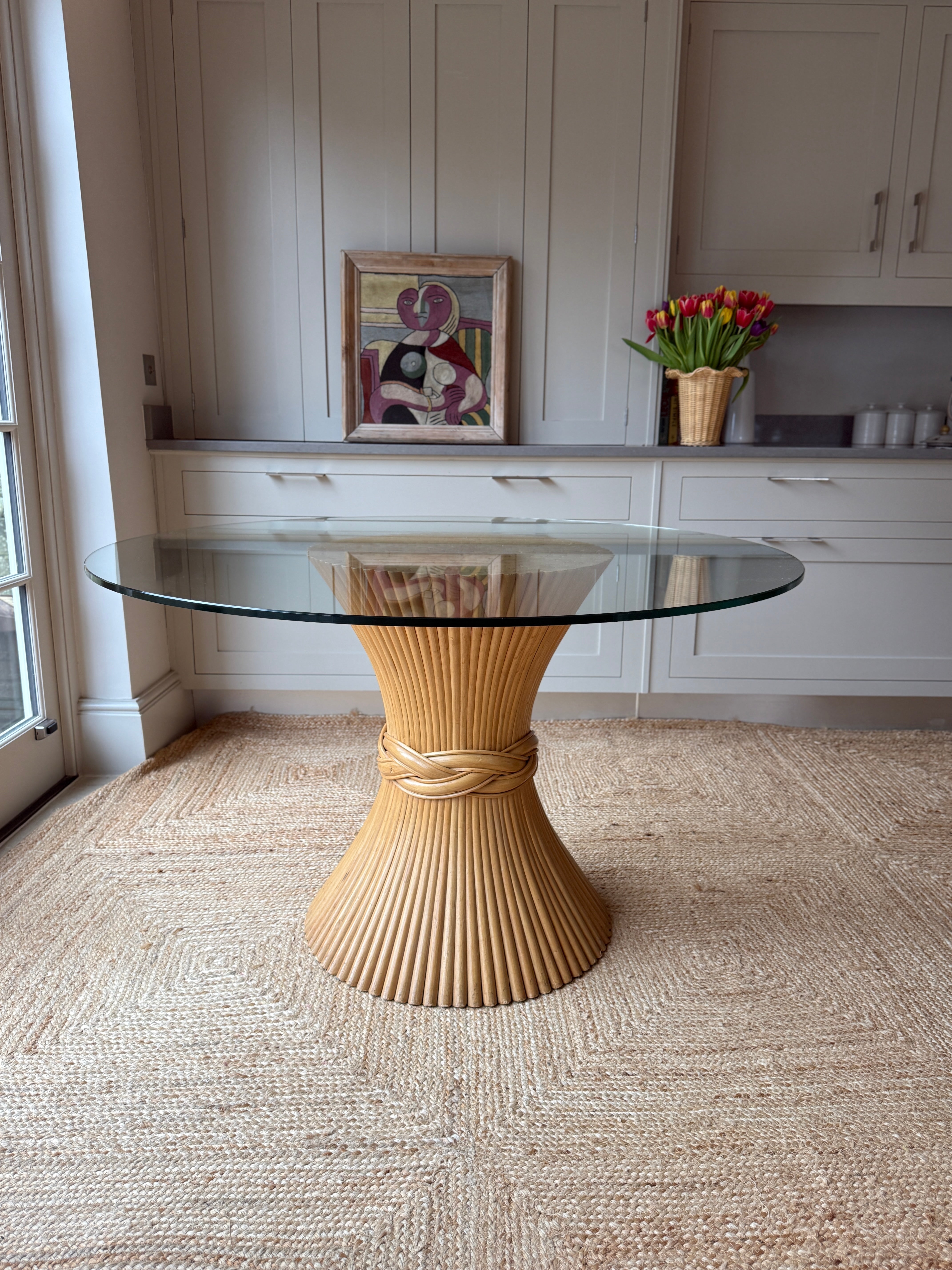 1970s McGuire Wheatsheaf Centre Table