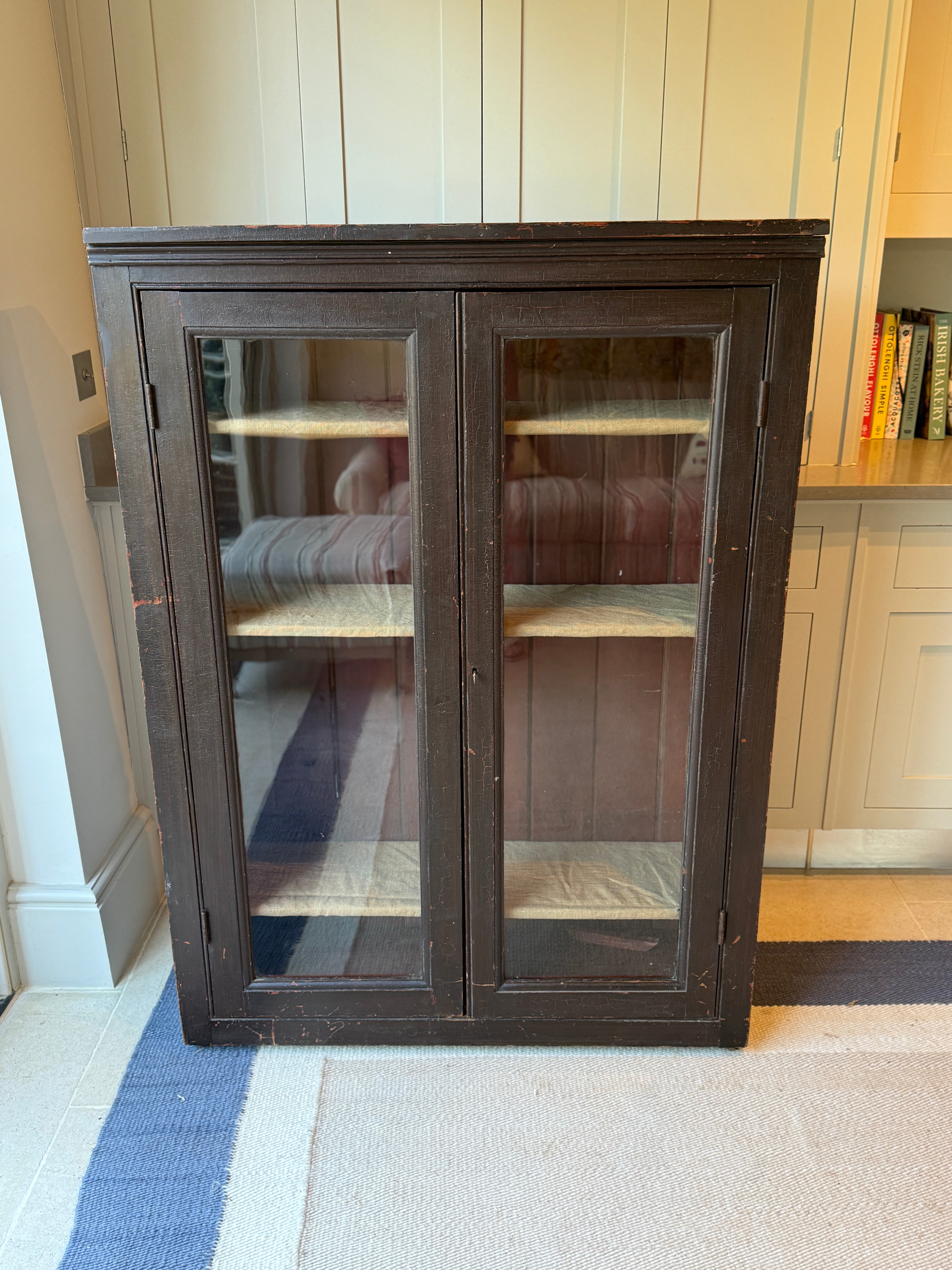 Antique Painted Pine Glazed Cabinet