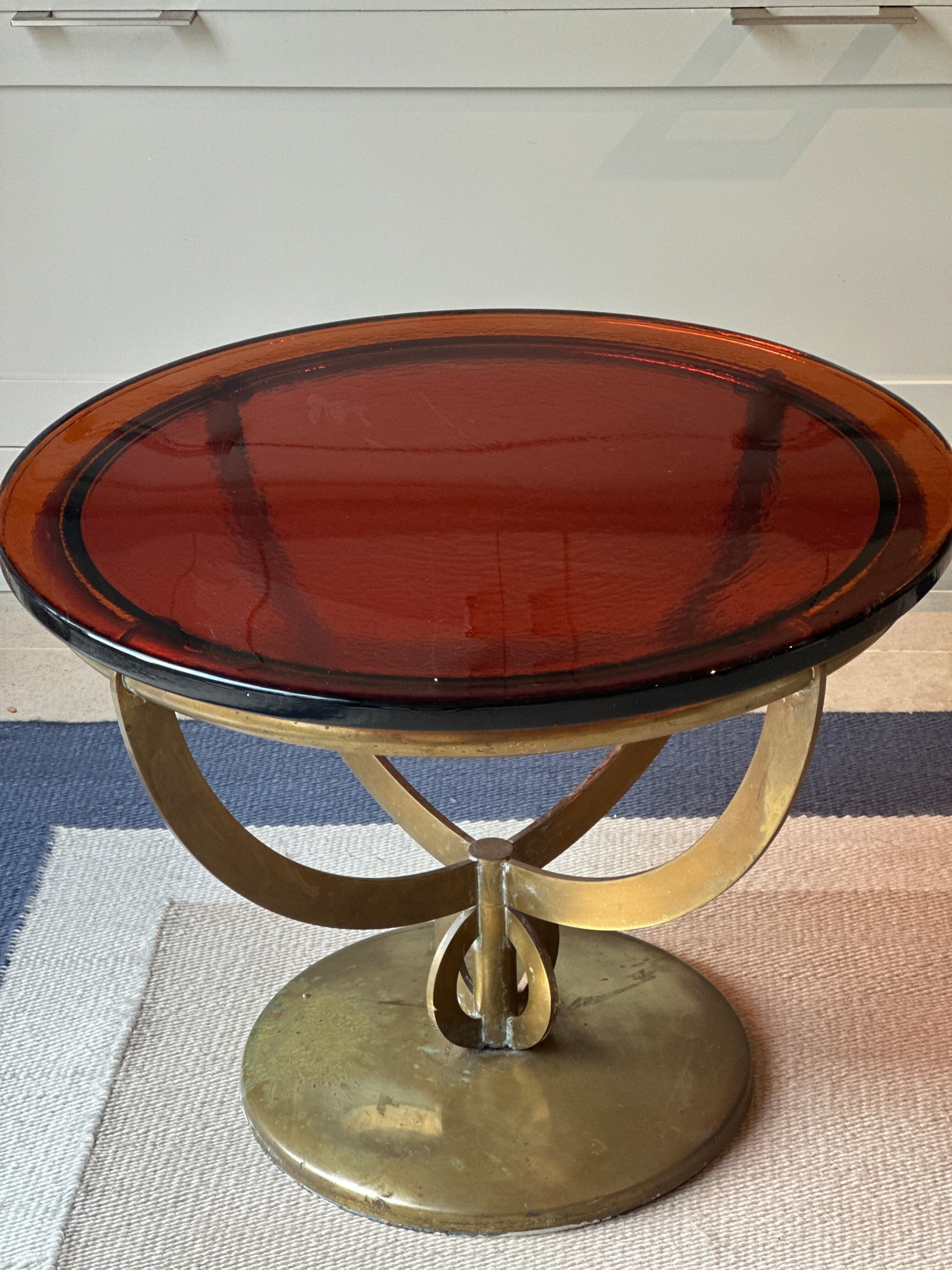 50/60s Italian Glass and Brass Table