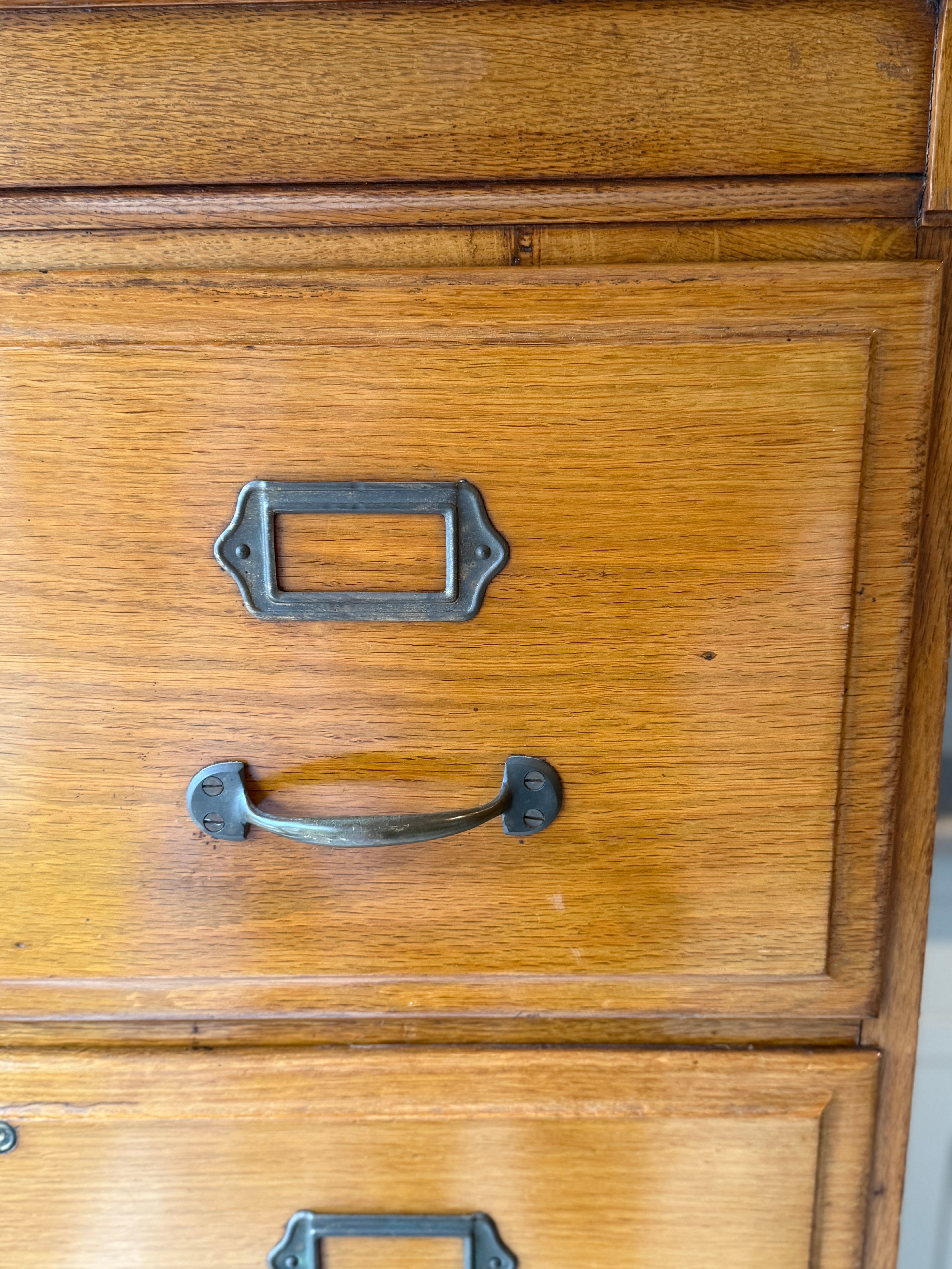 French Honeyed Oak Filing Cabinet
