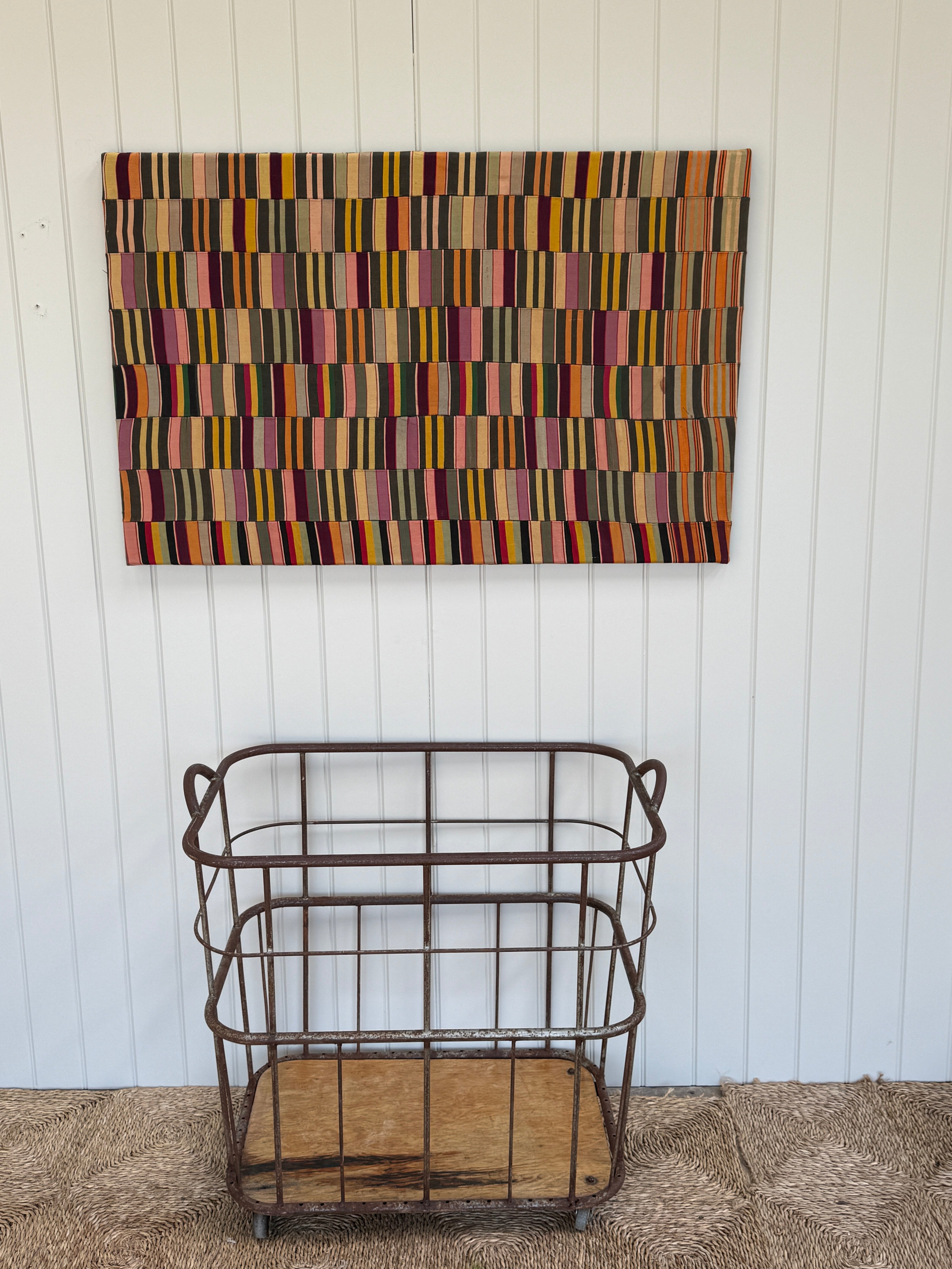 French Metal Baguette Trolley with Wooden Base
