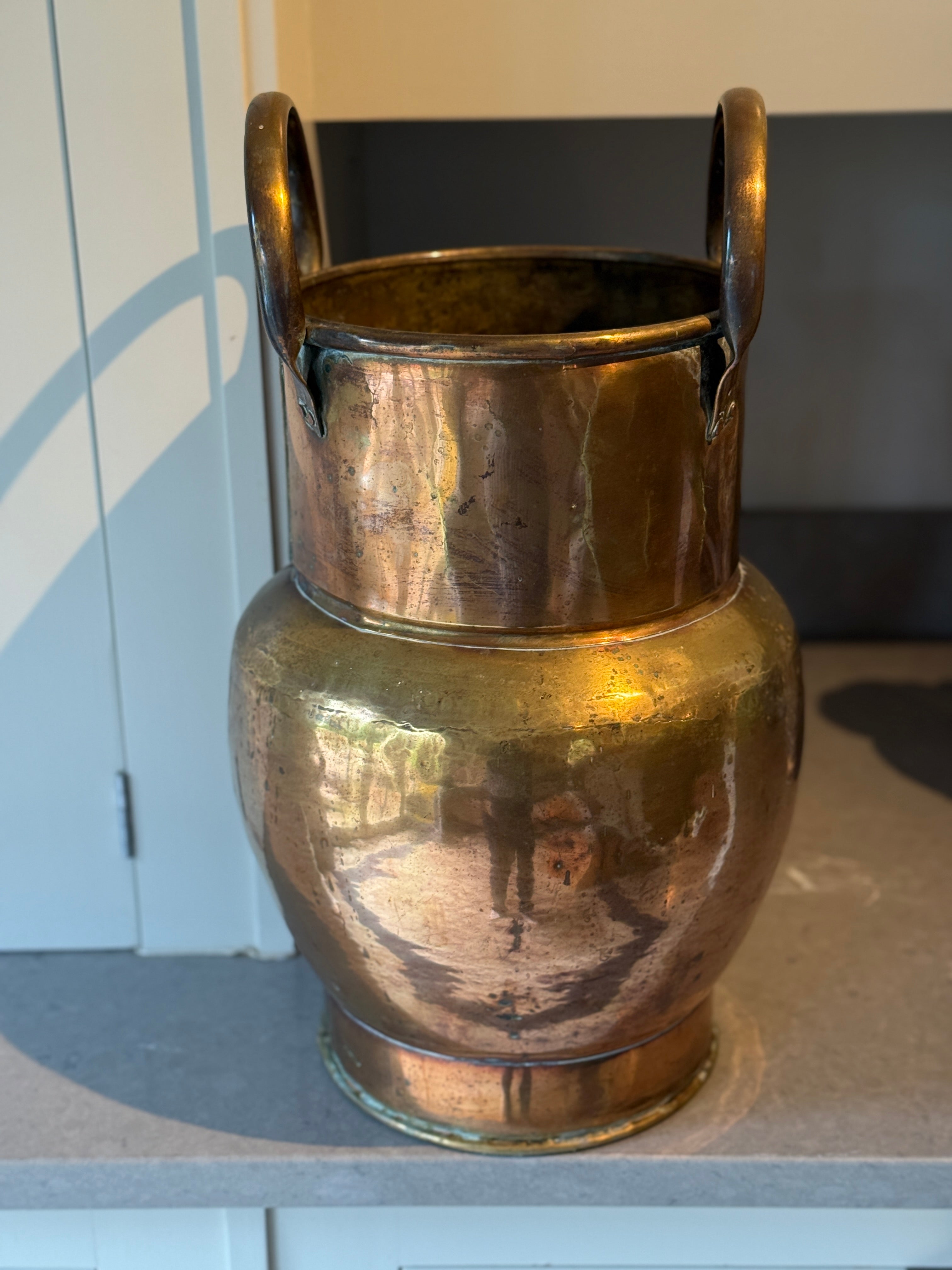 Solid Brass Vase with Handles