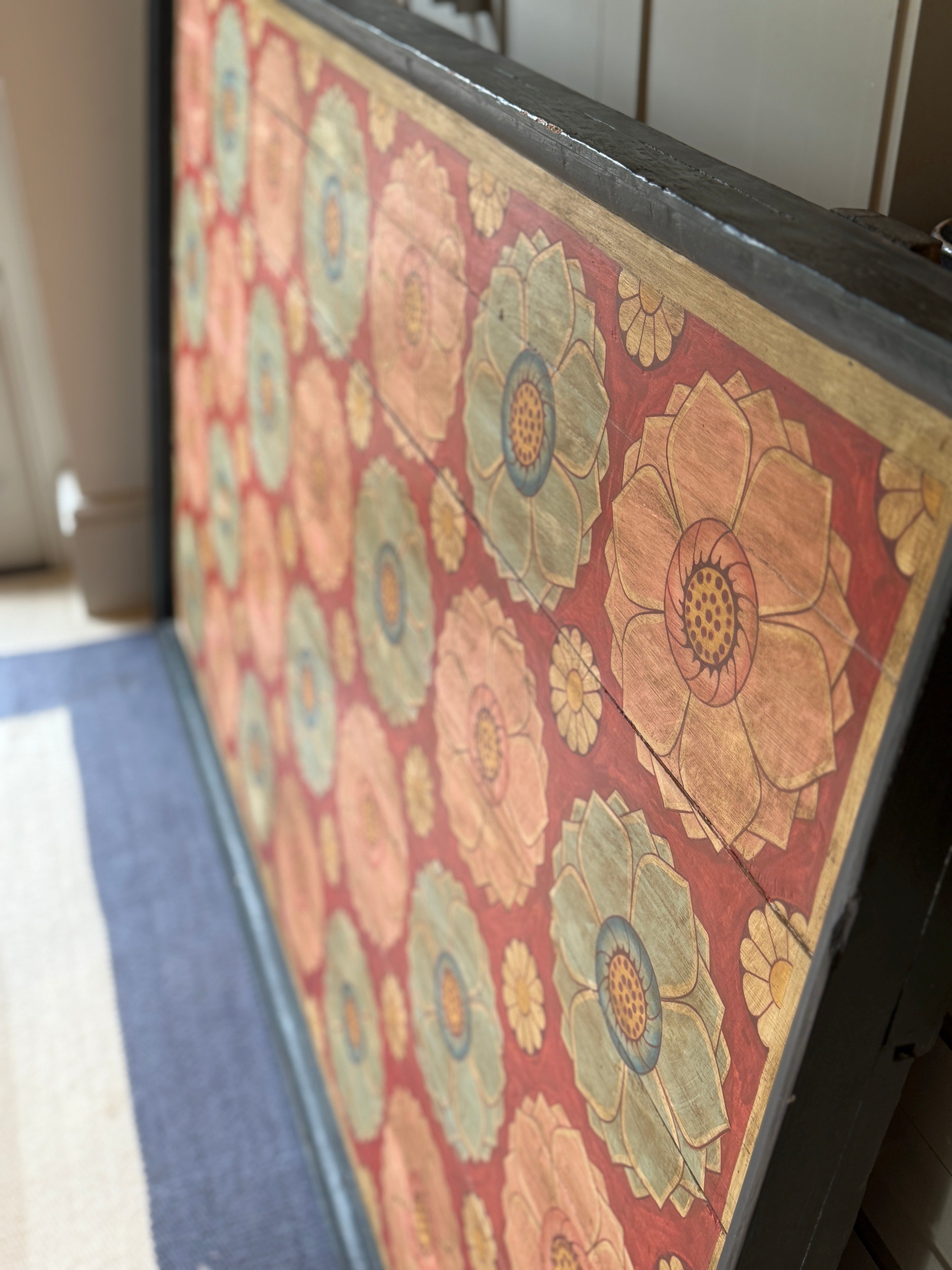 Large Framed Antique Kandayan Wood Panel