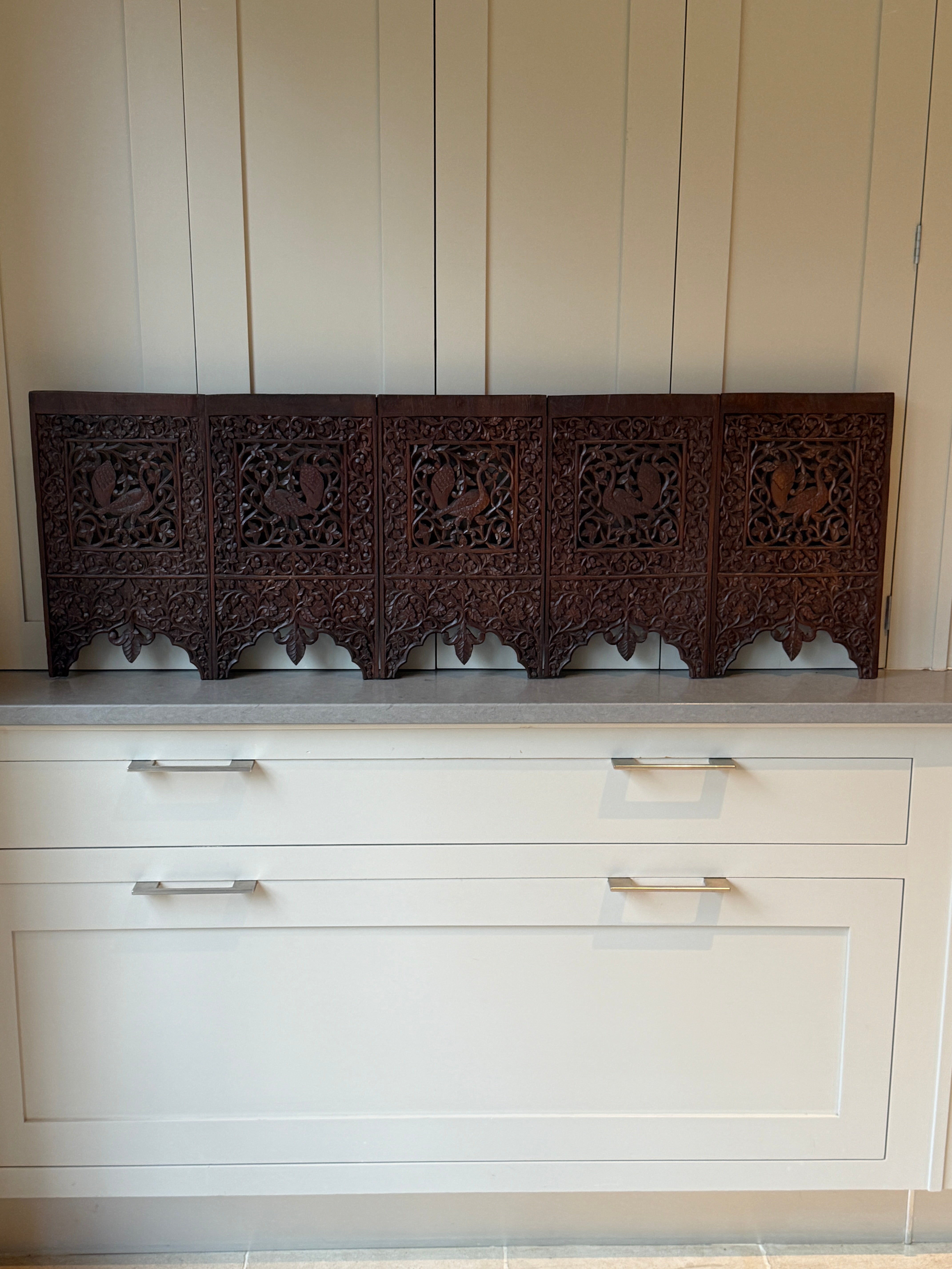 Anglo Indian Carved Wood Panel