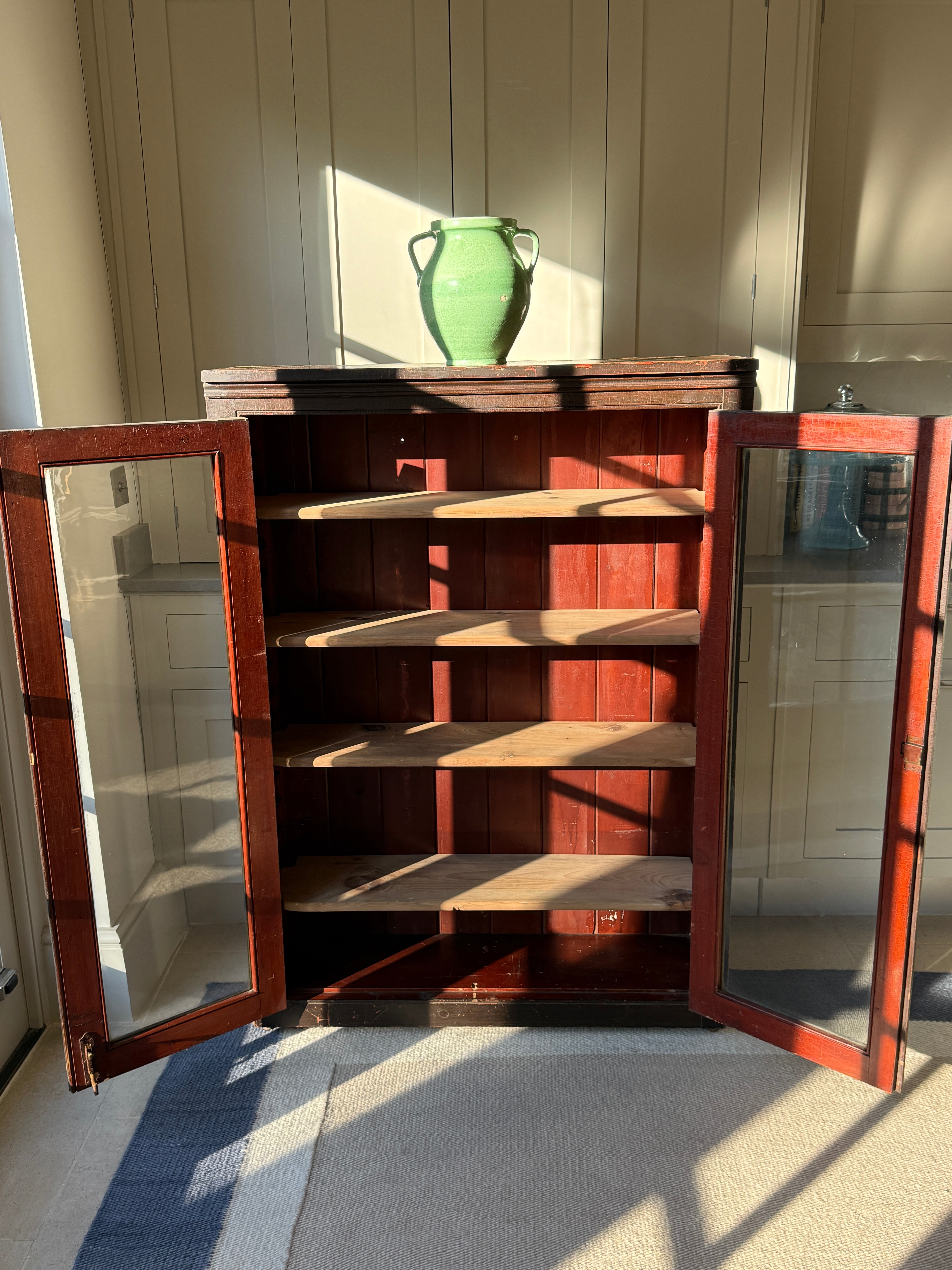 Antique Painted Pine Glazed Cabinet