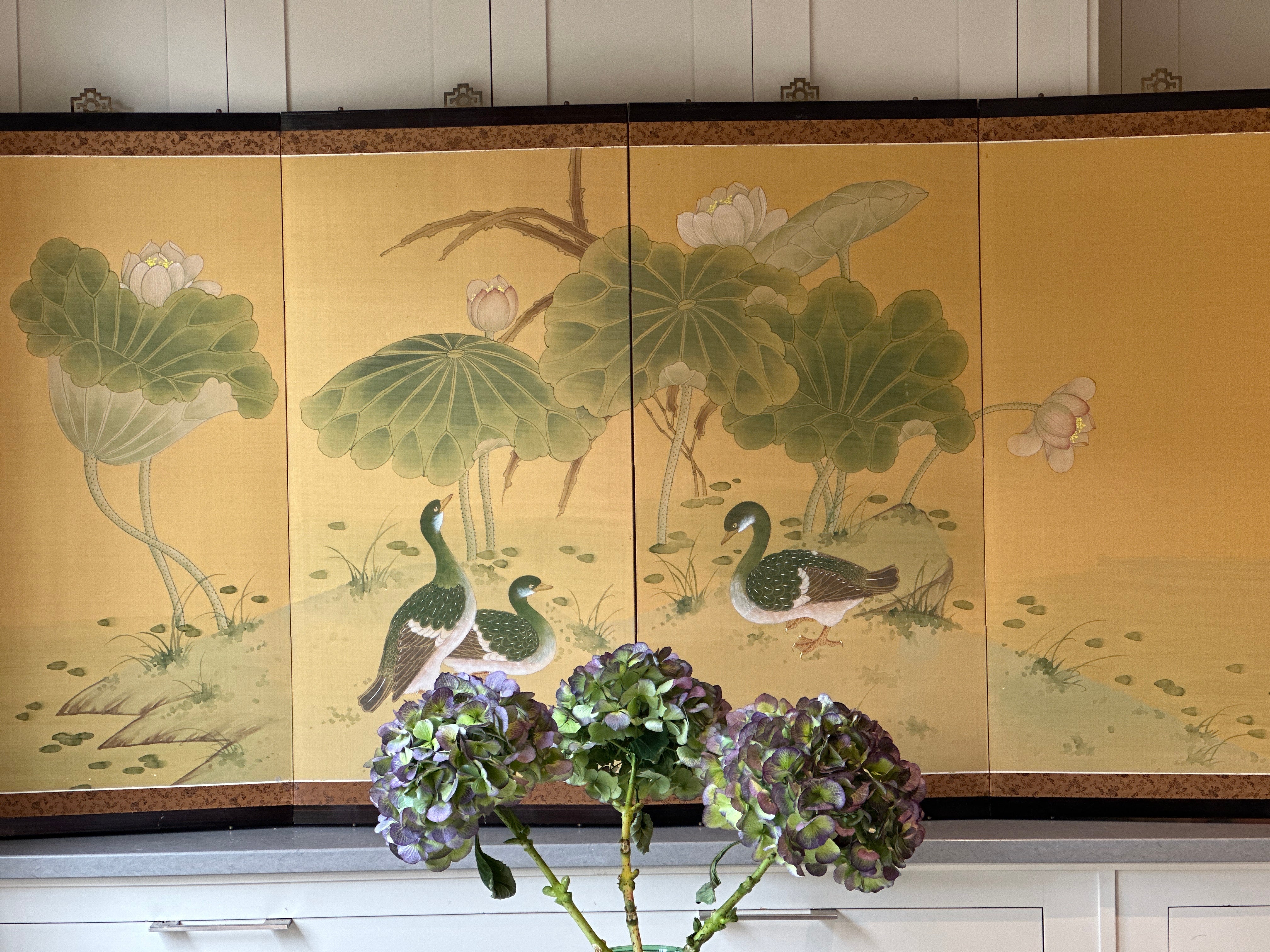 Early 20th Century Japanese Silk Screen