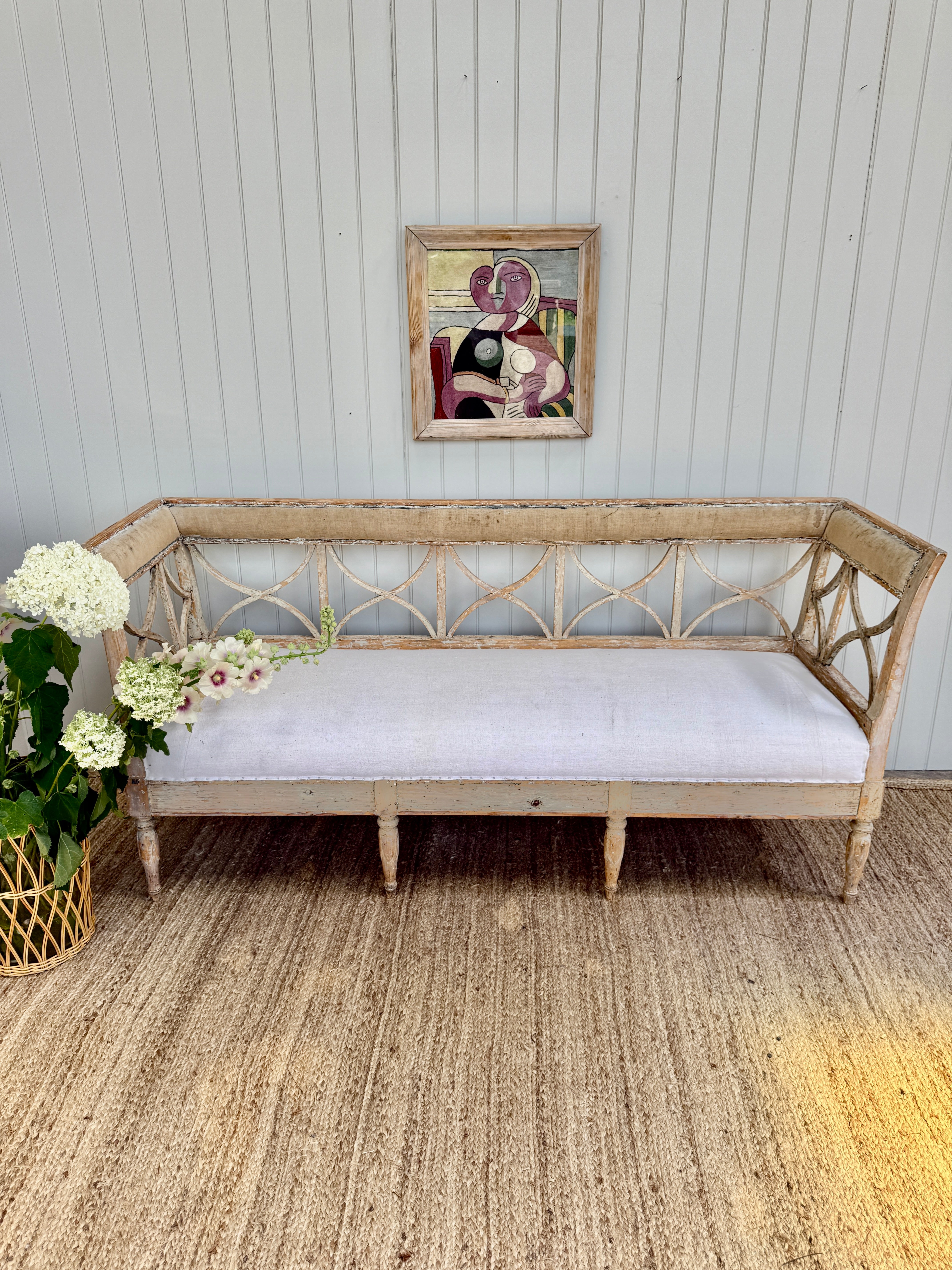 19th Century Swedish Gustavian Sofa Bench
