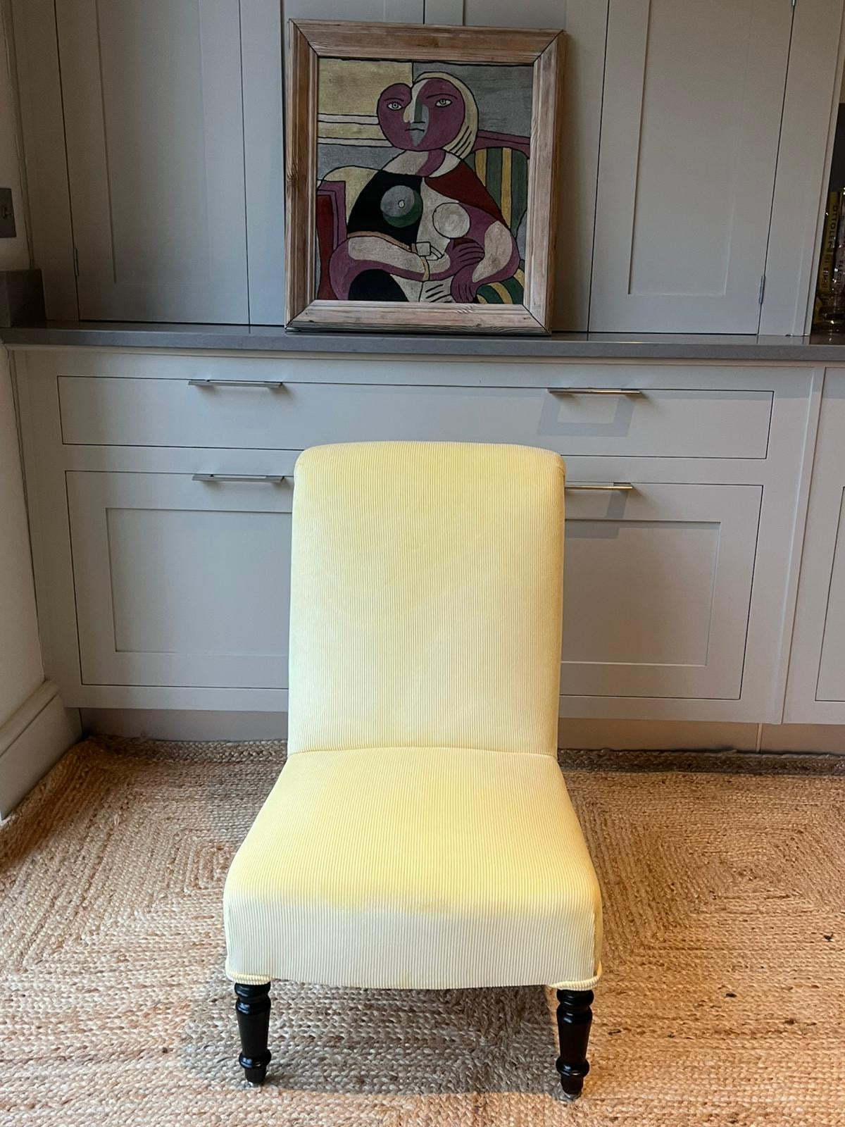 French Slipper Chair in Lemon RU Velvet