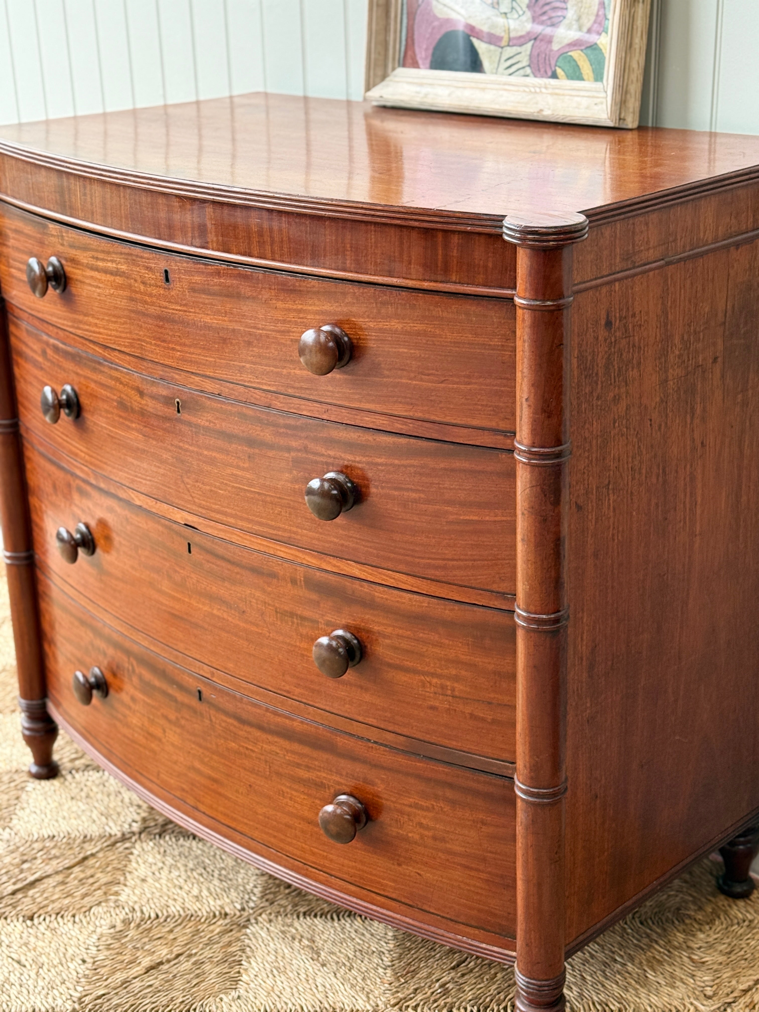 Scottish Mahogany Bow Fronted Chest of Drawers
