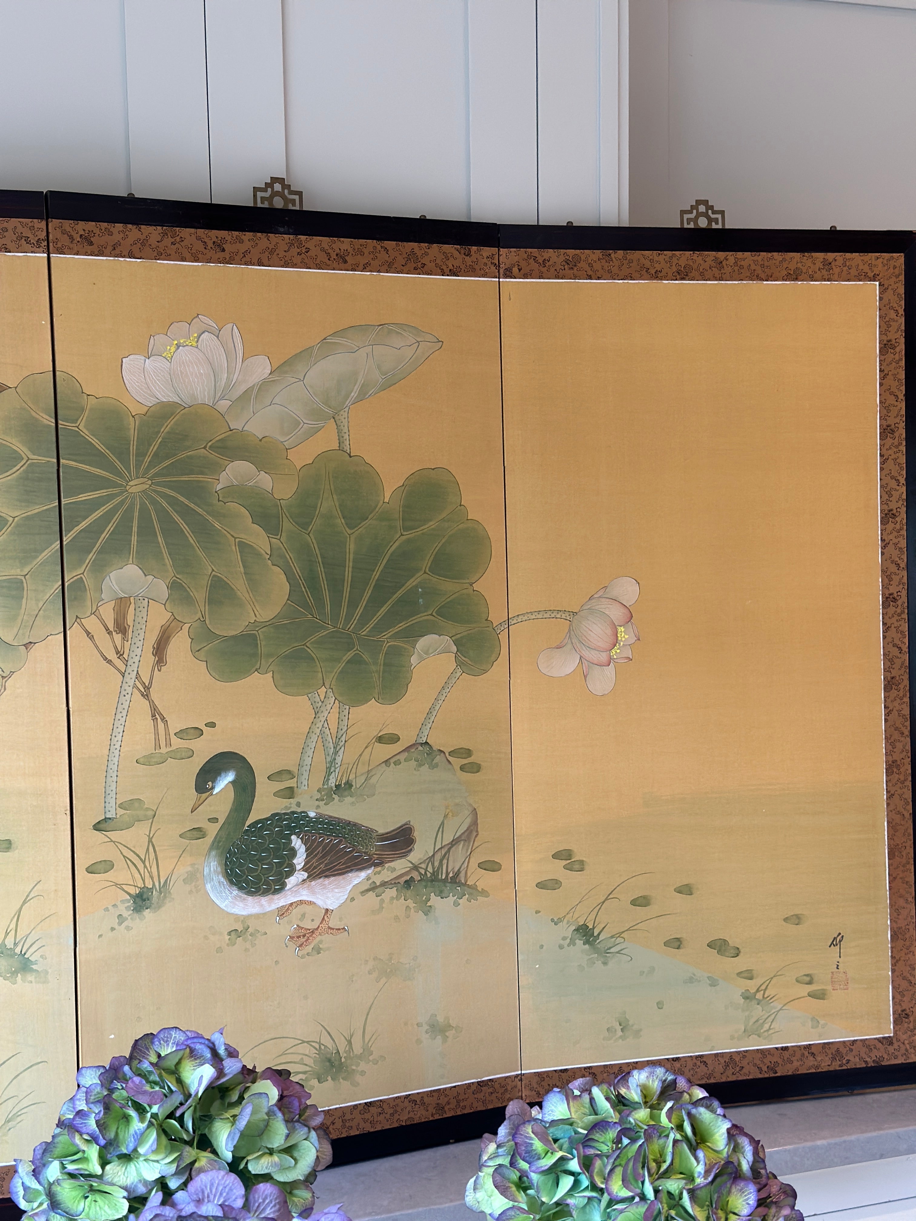 Early 20th Century Japanese Silk Screen