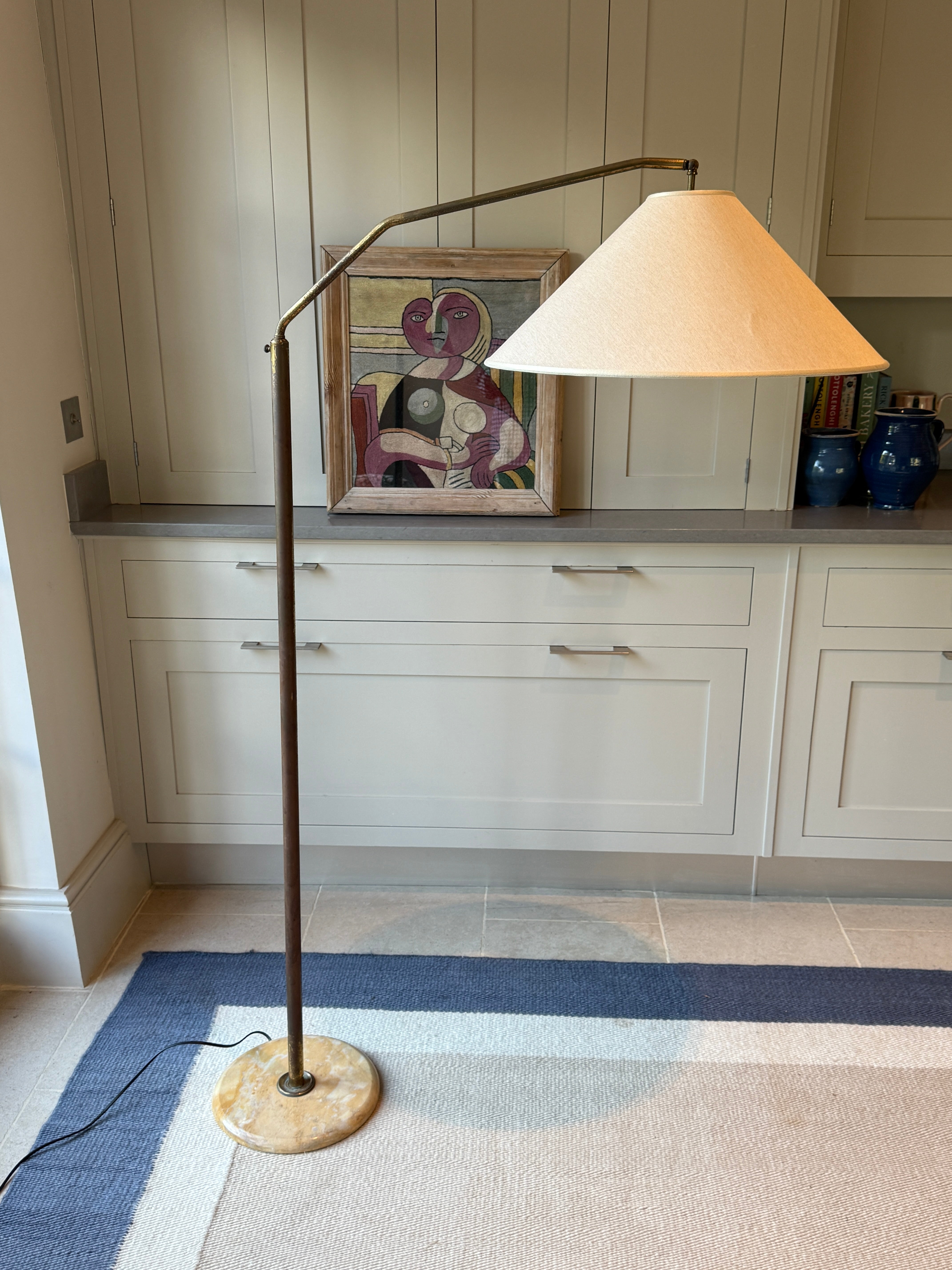 Italian 50s Marble & Brass Extending Floor lamp