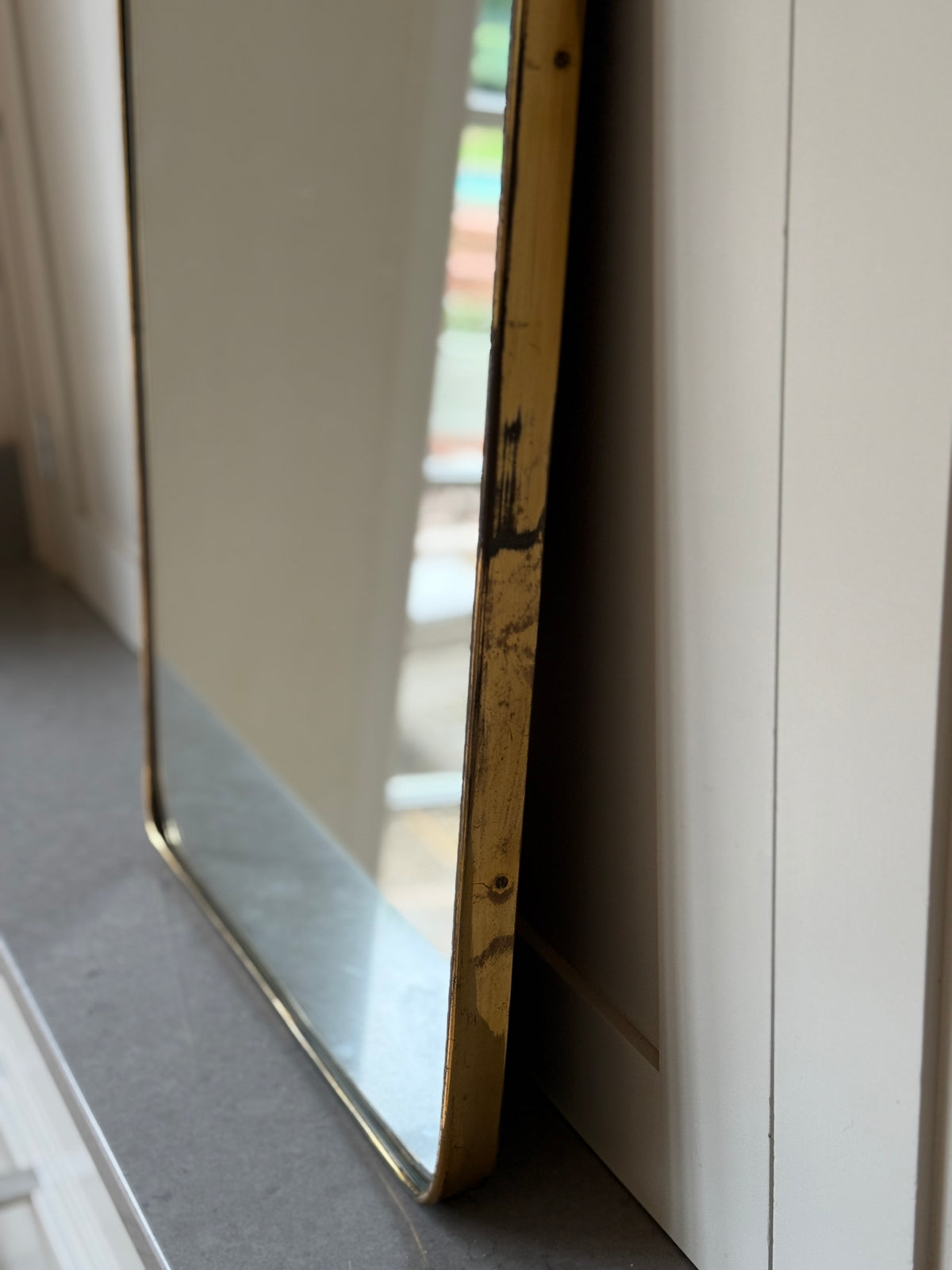 Small Italian Brass Shield Mirror 60x45cm