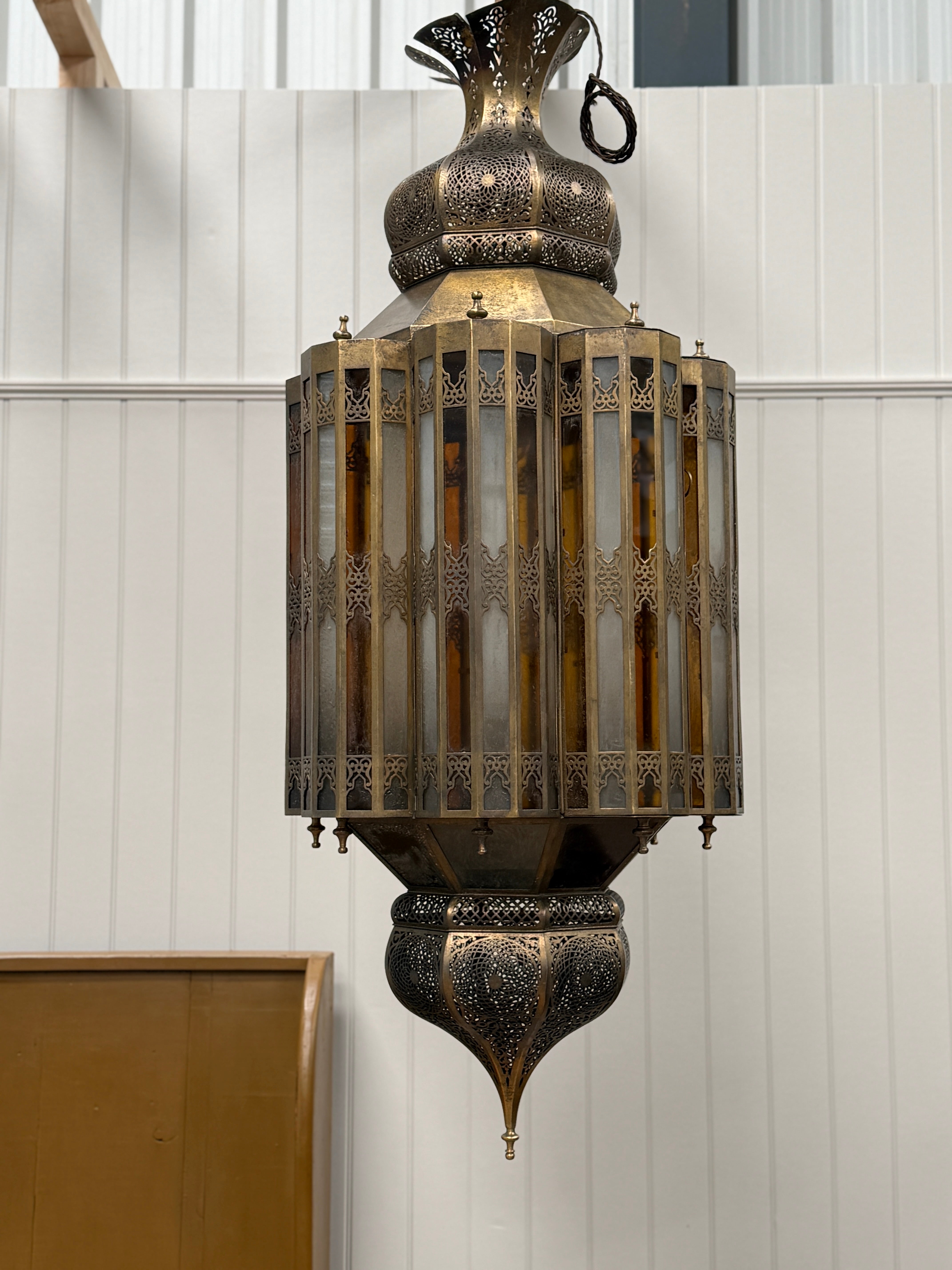 Majestic Pair of Moroccan Brass Lanterns