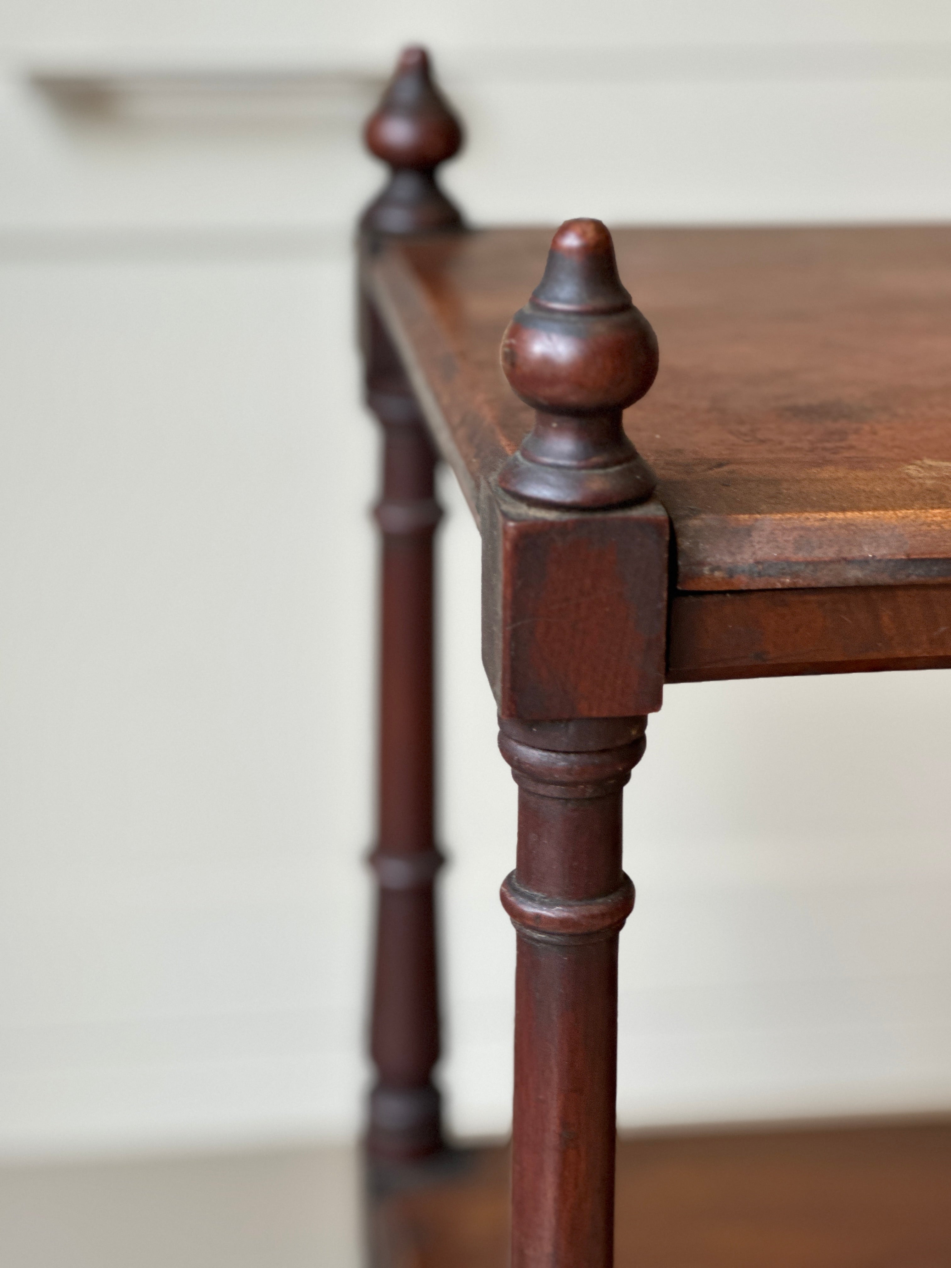 Small Mahogany 2 Tiered Etagere on castors