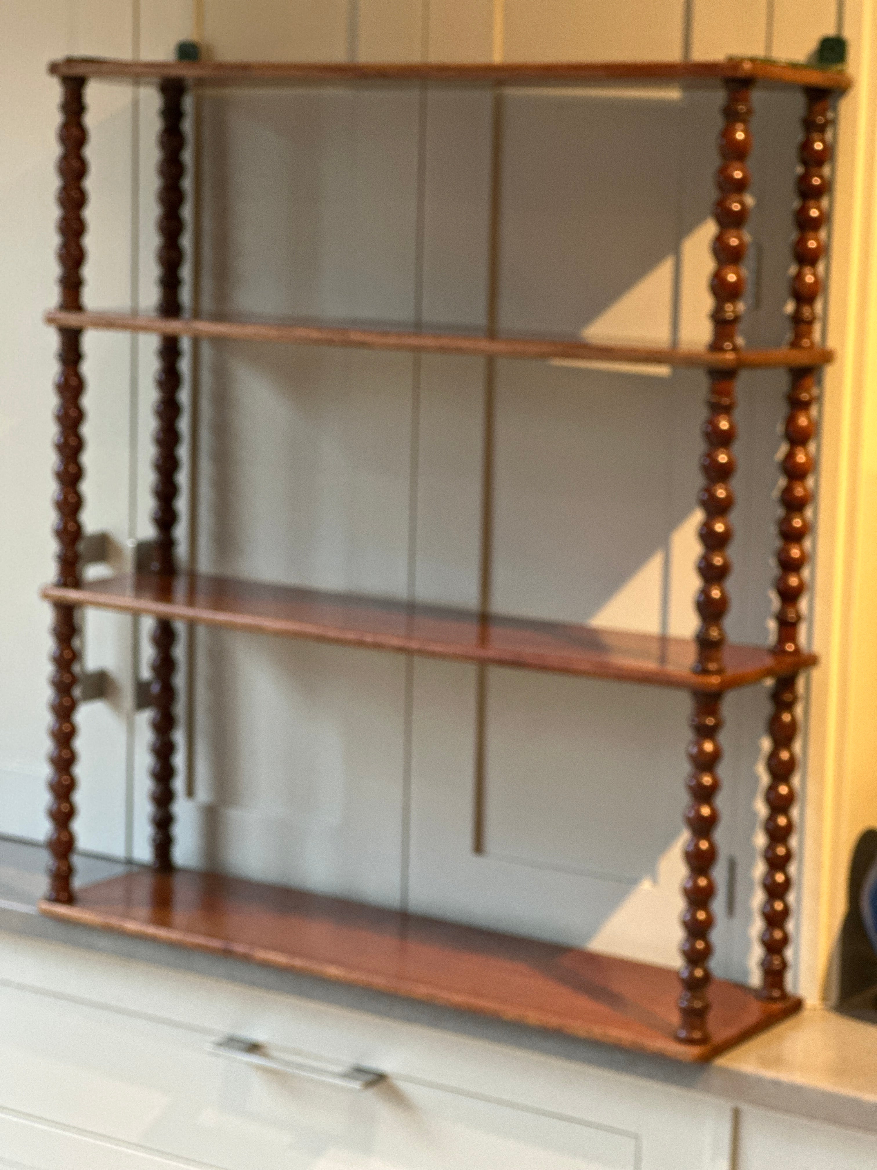 Large Mahogany Bobbin Wall Shelves