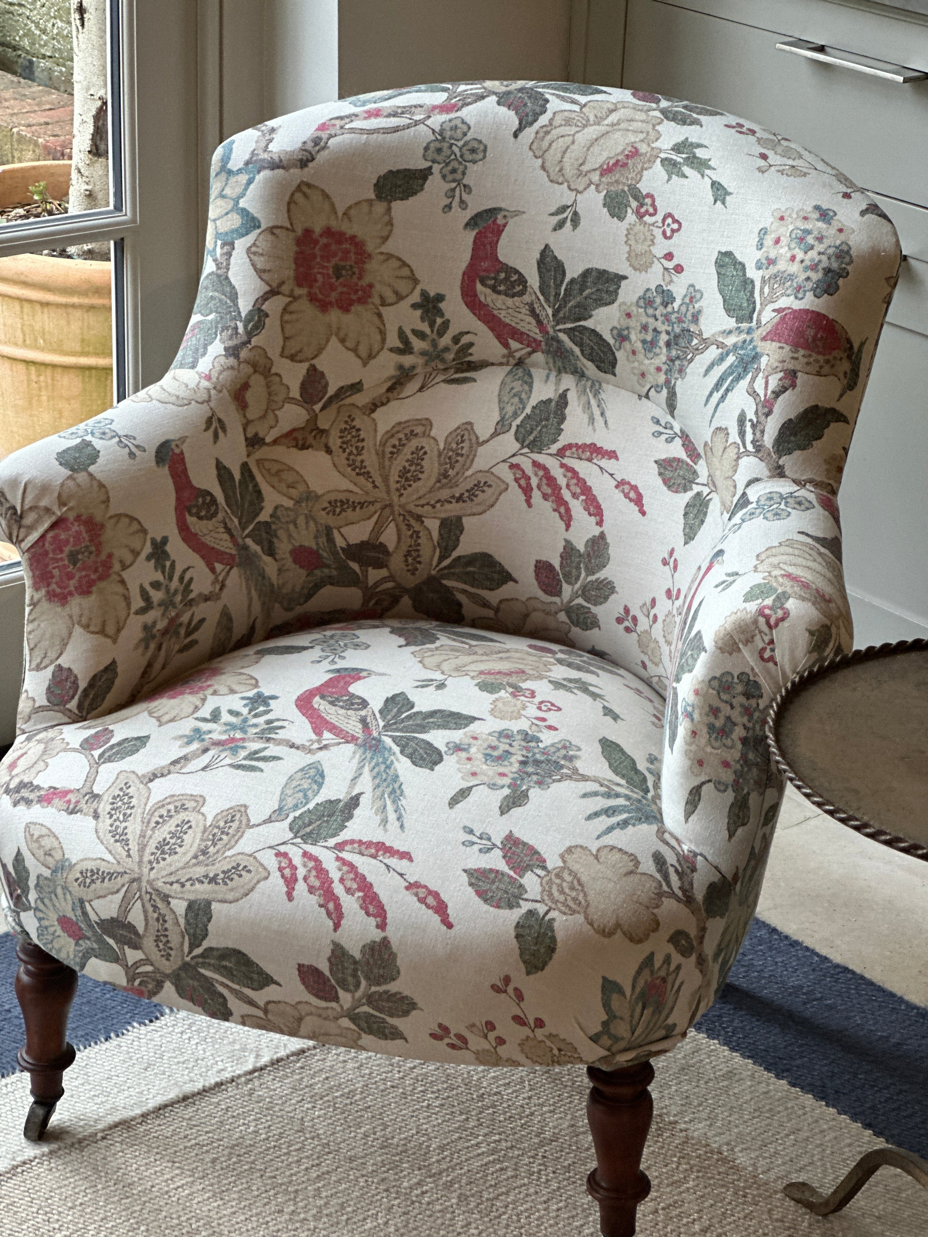 Single French Tub Chair in Inchrya Linen