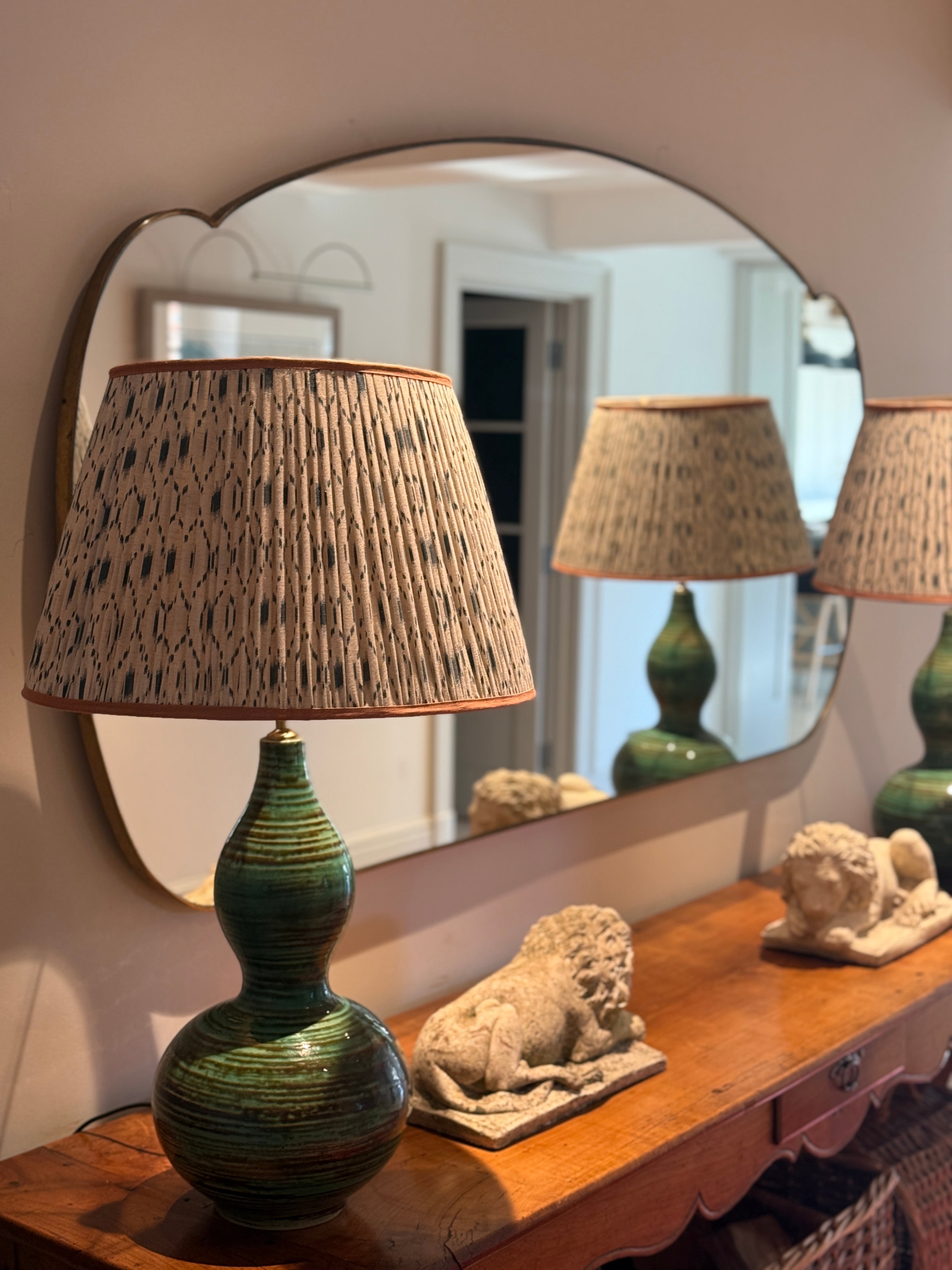 Extra Large Cloud Shaped Italian Brass Shield Mirror