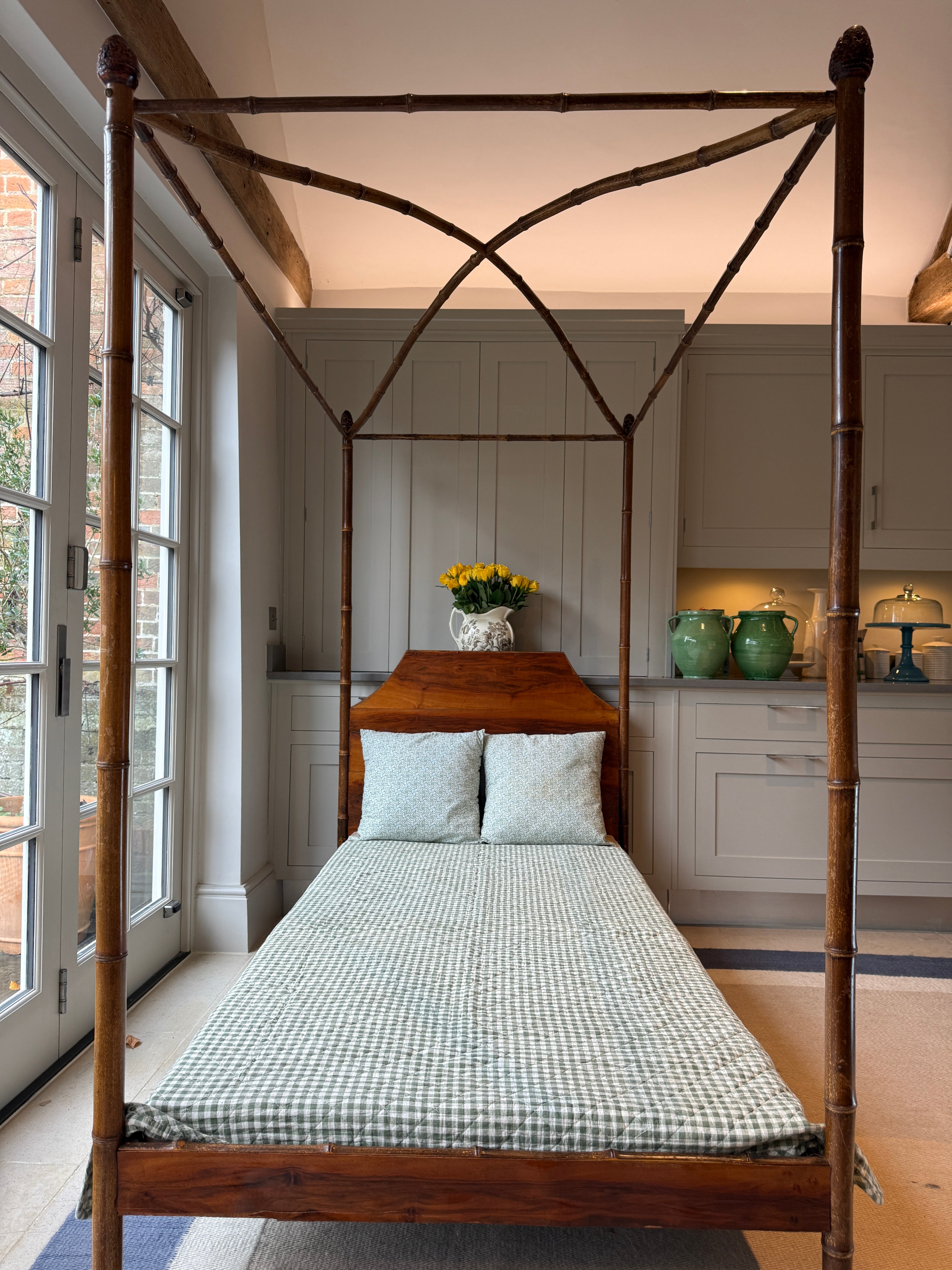 Faux Bamboo Bed with Canopy