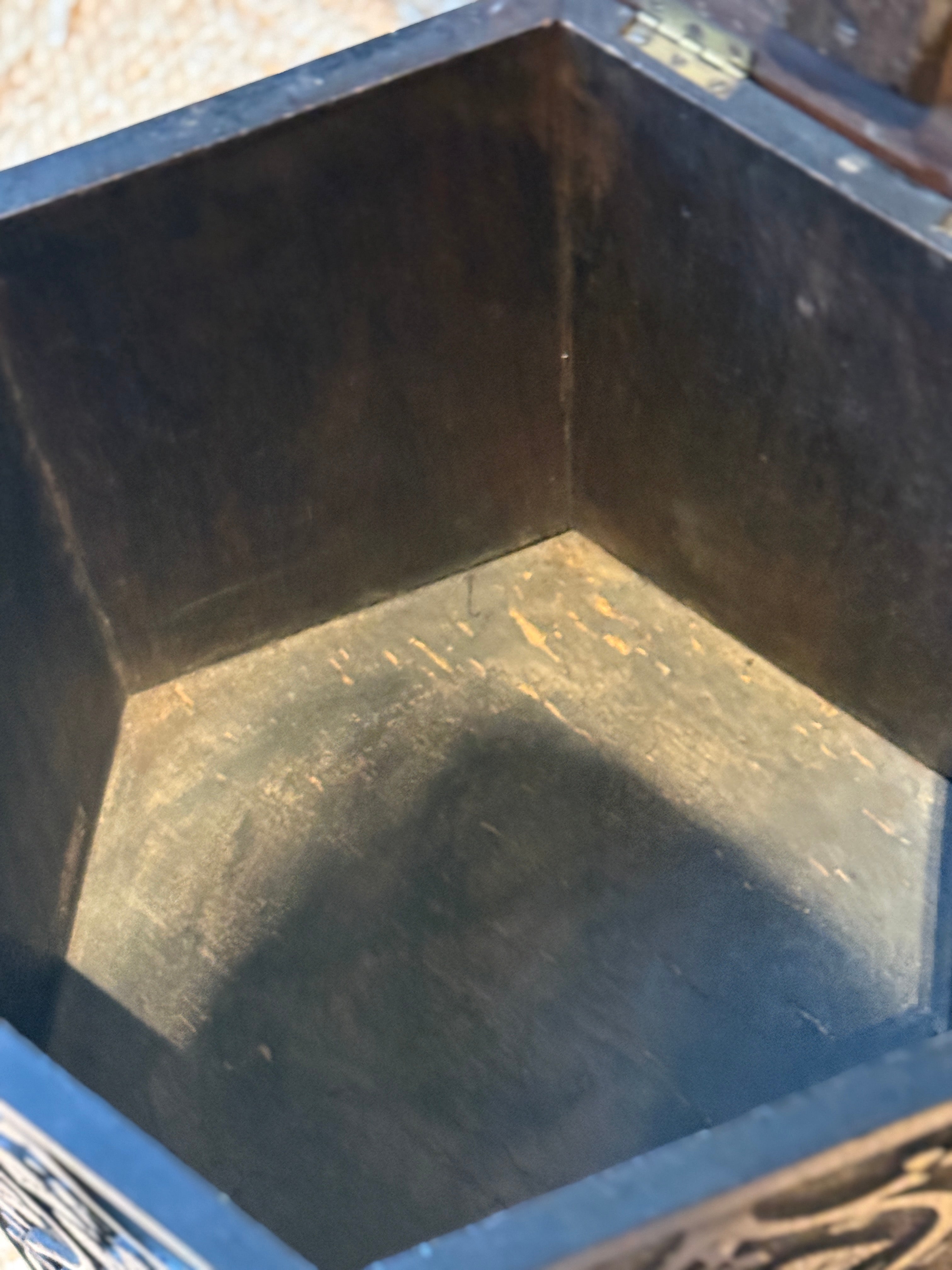 Carved Walnut Mirhab table with internal storage