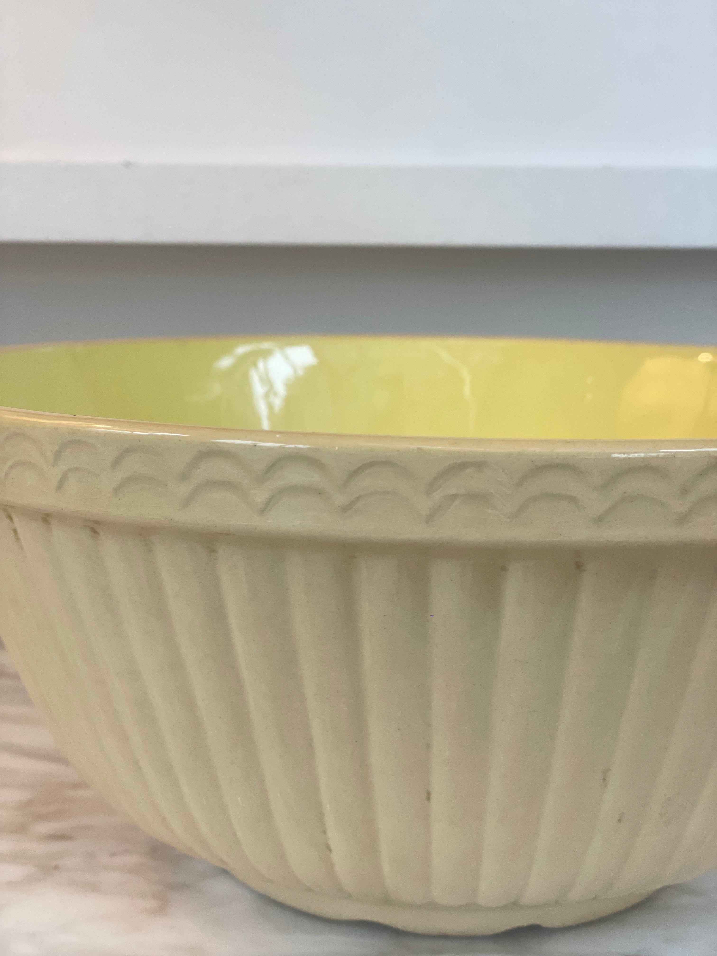 Ceramic Cream & Yellow Mixing Bowl
