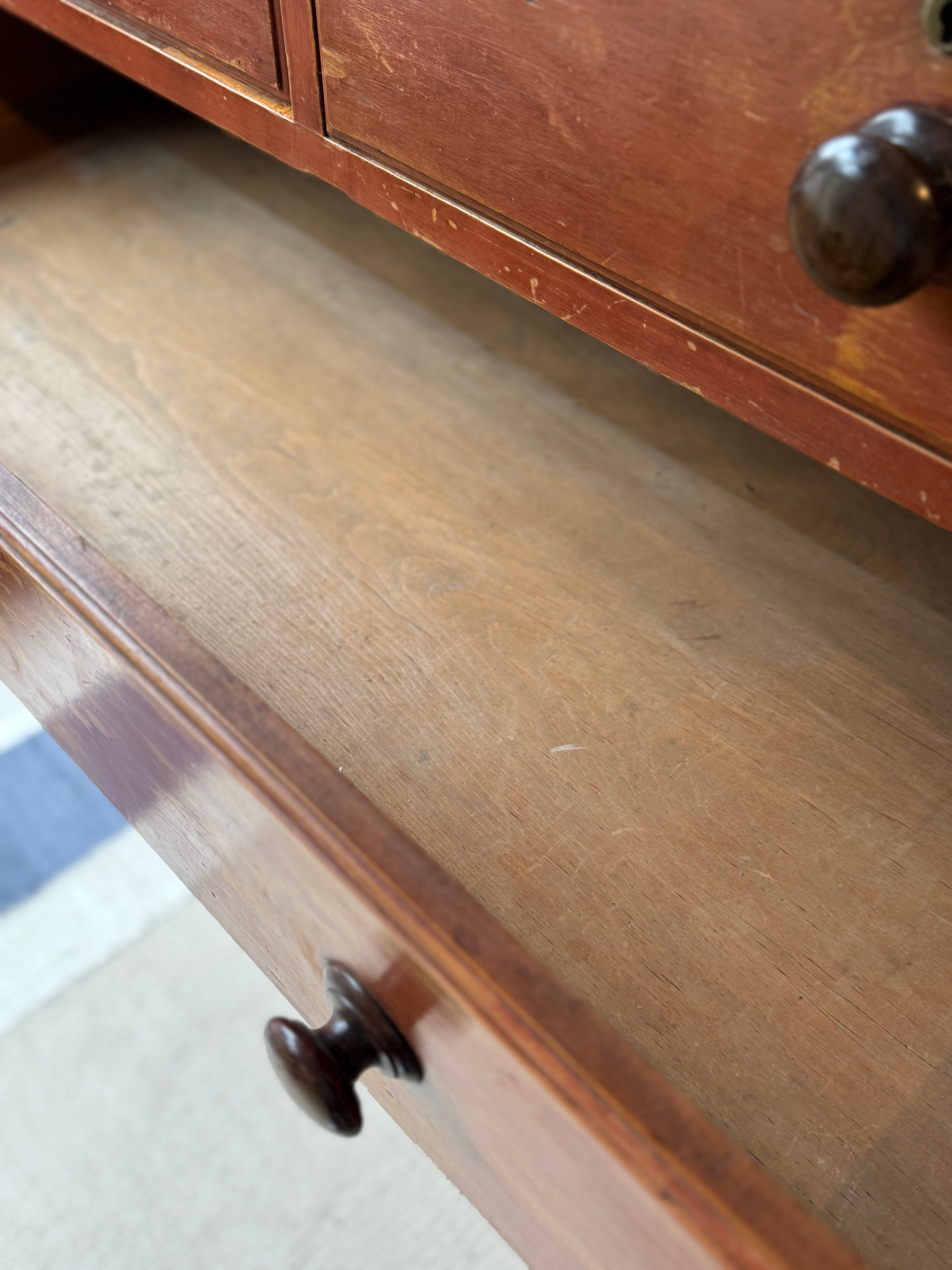 Large Red Pine Scumble Glazed Chest of Drawers