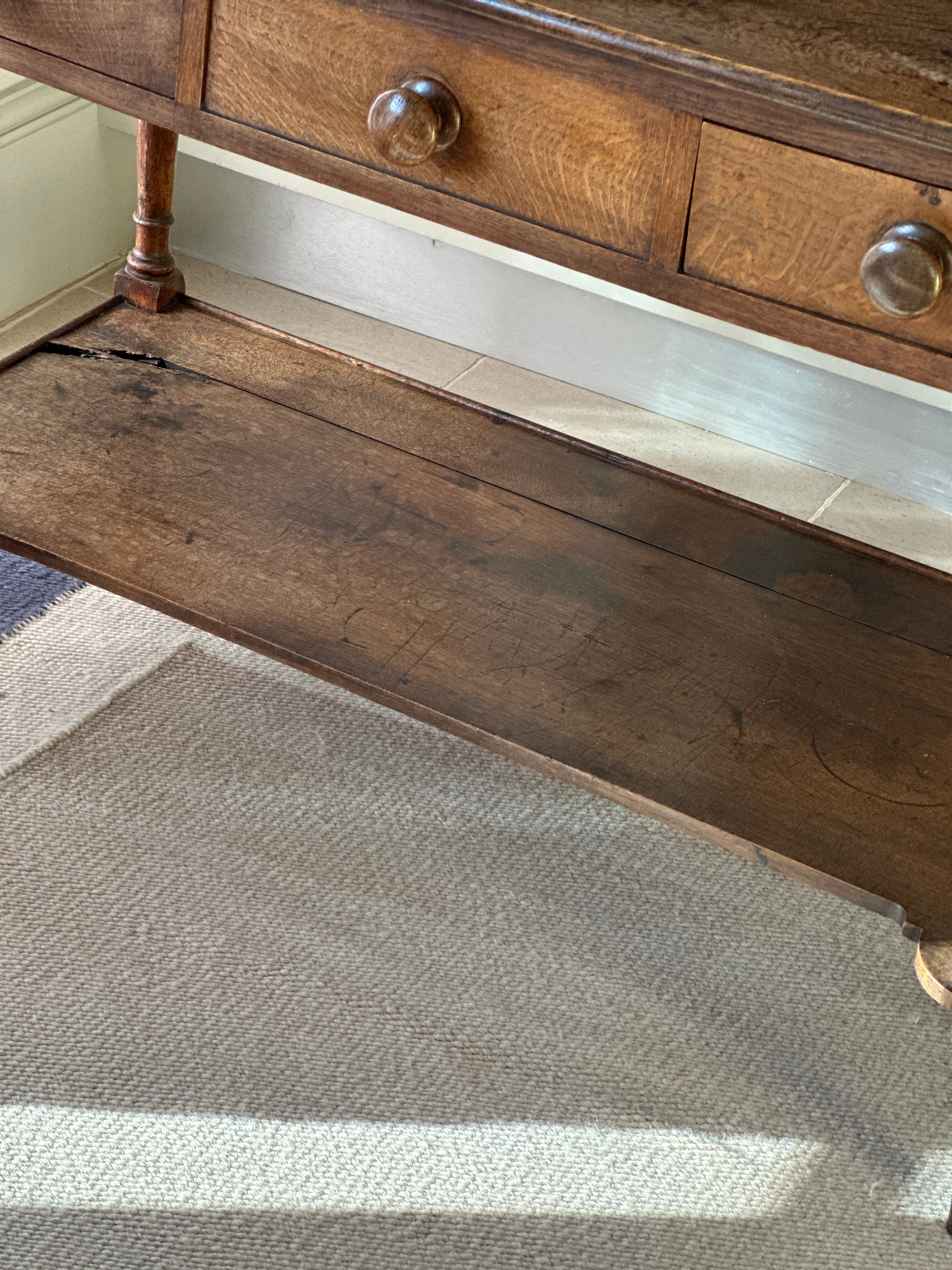 Charming Oak Washstand with Shaped Gallery