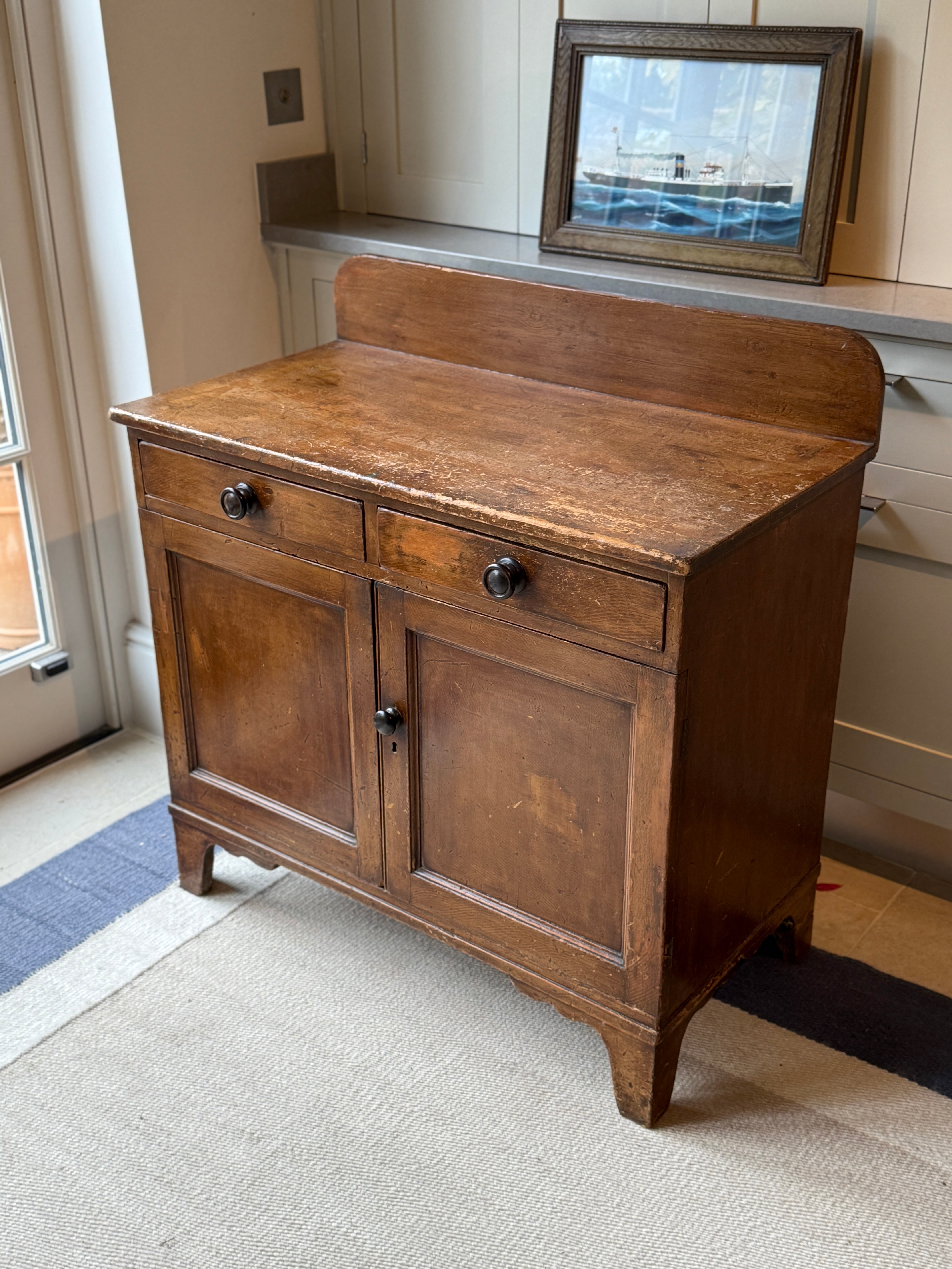 Regency Painted Pine Cupboard with gallery