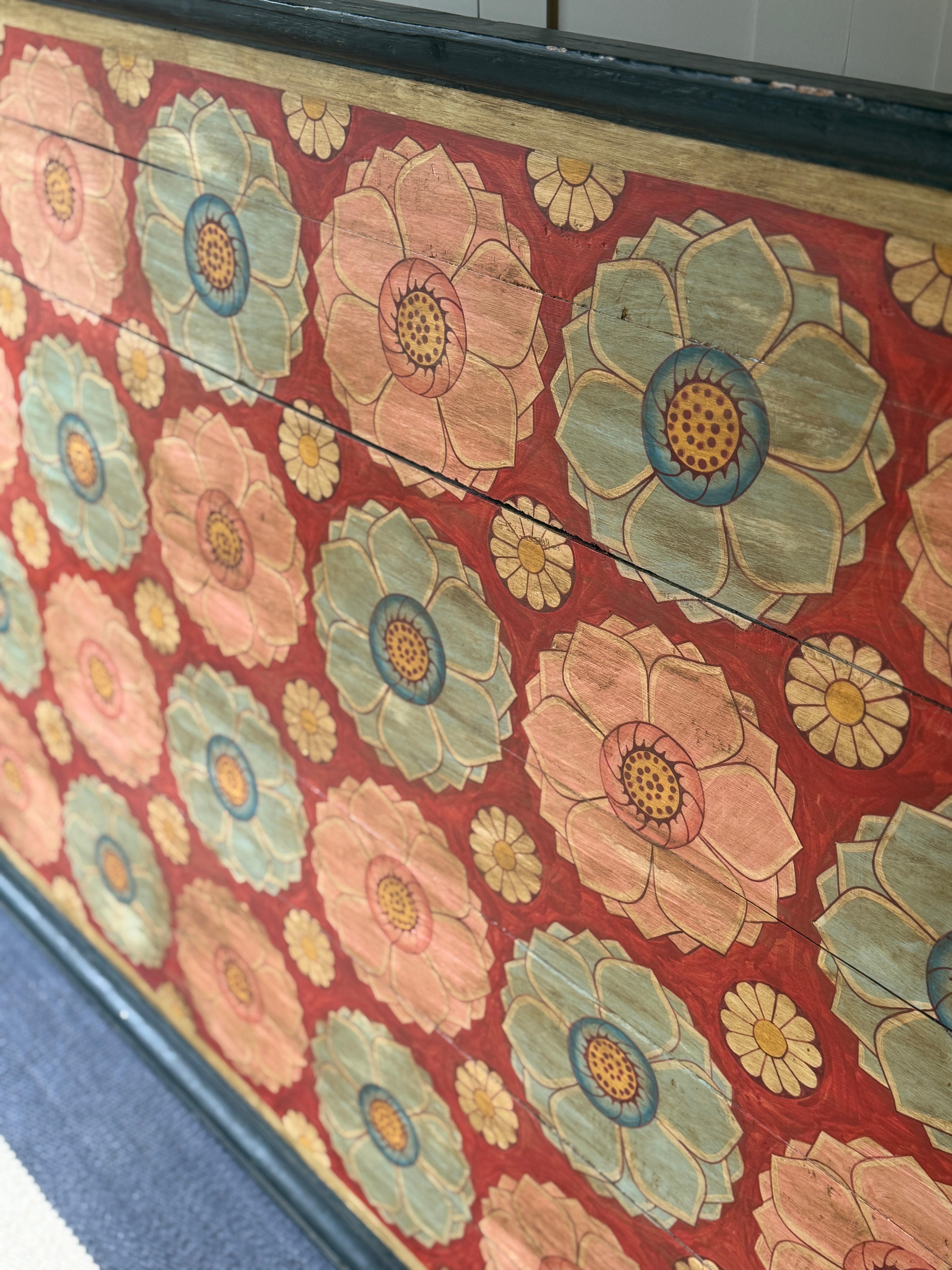 Large Framed Antique Kandayan Wood Panel