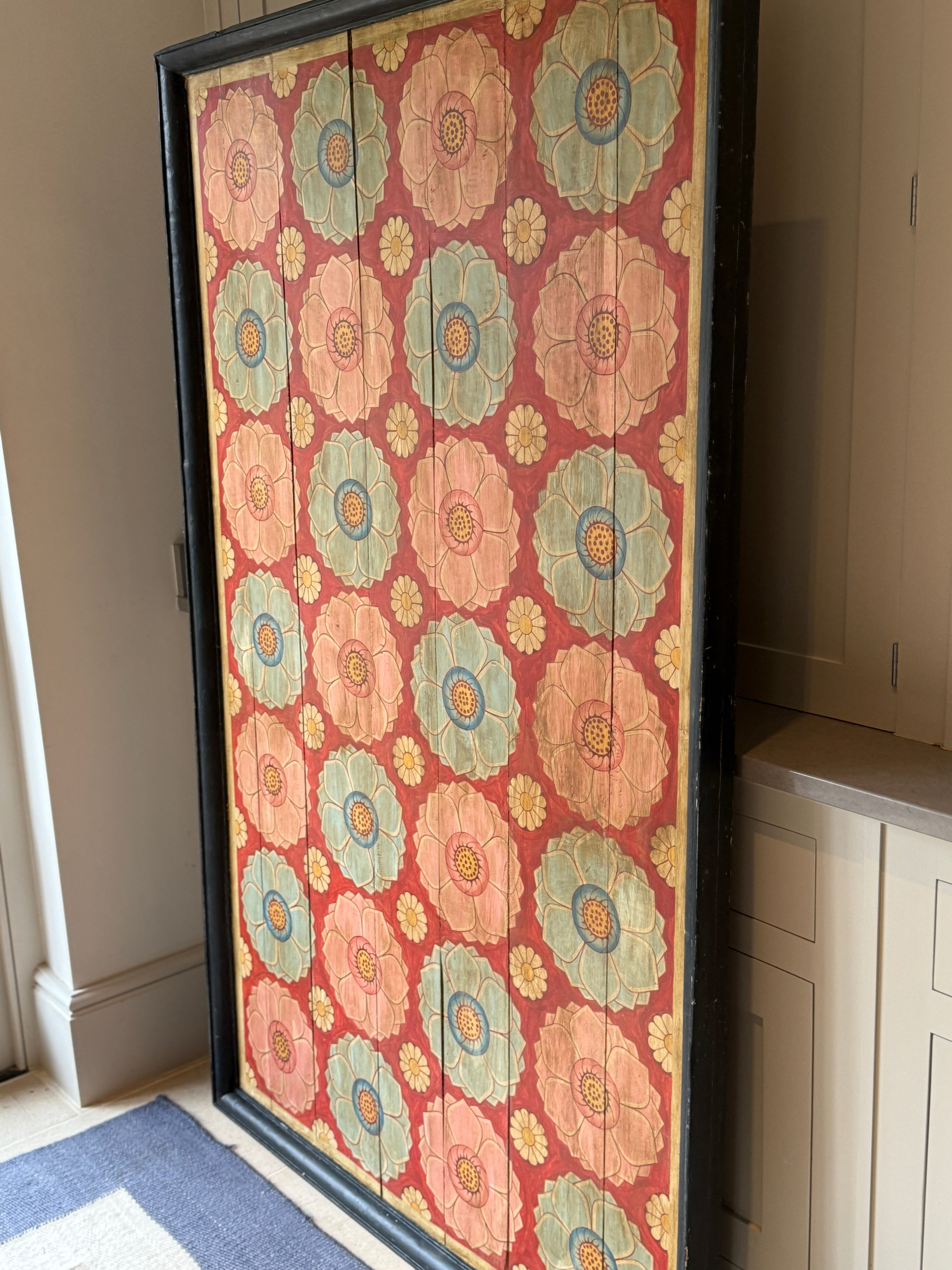 Large Framed Antique Kandayan Wood Panel