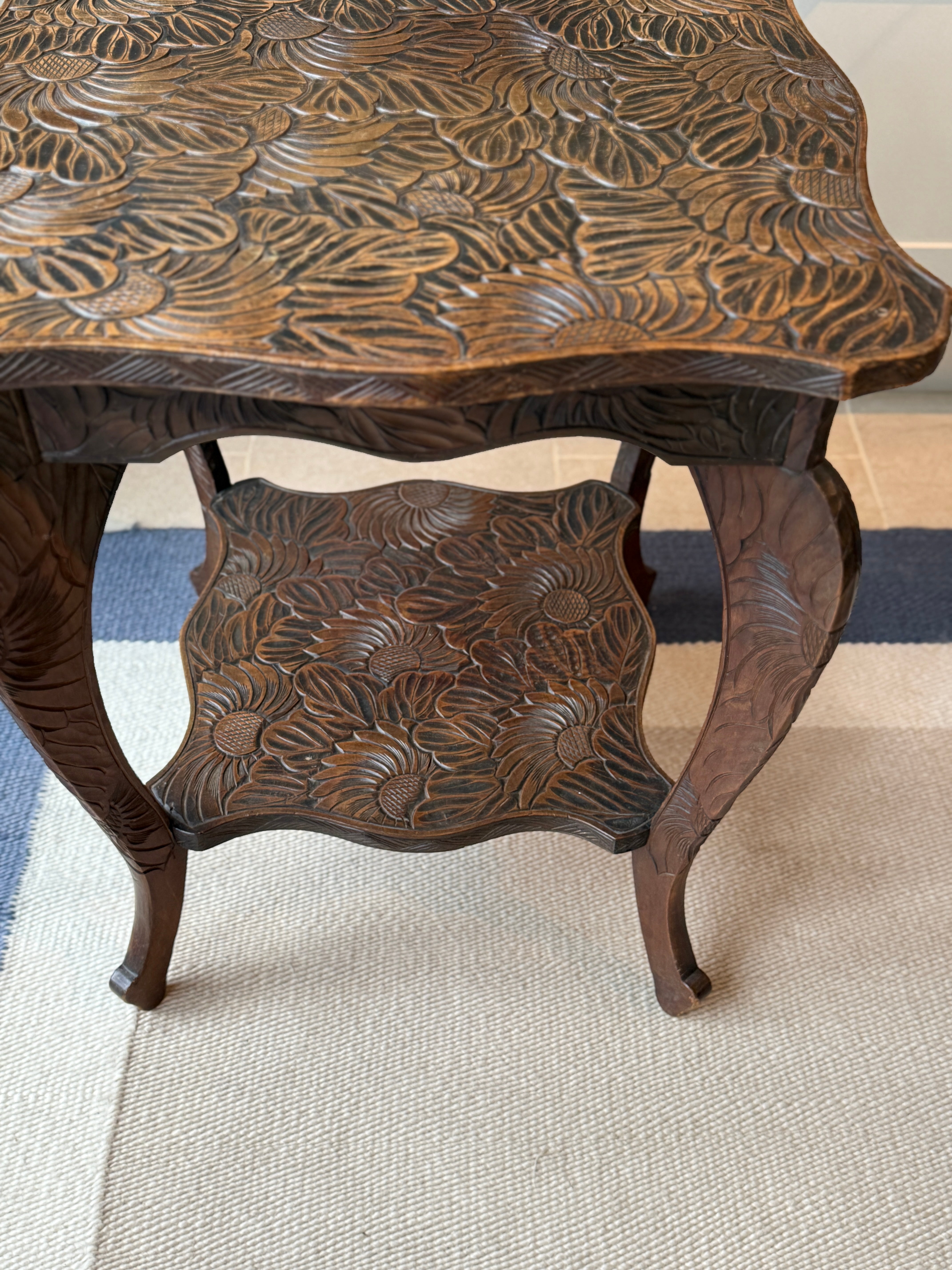 Japanese Carved Wood Table by Liberty & Co - circa 1930