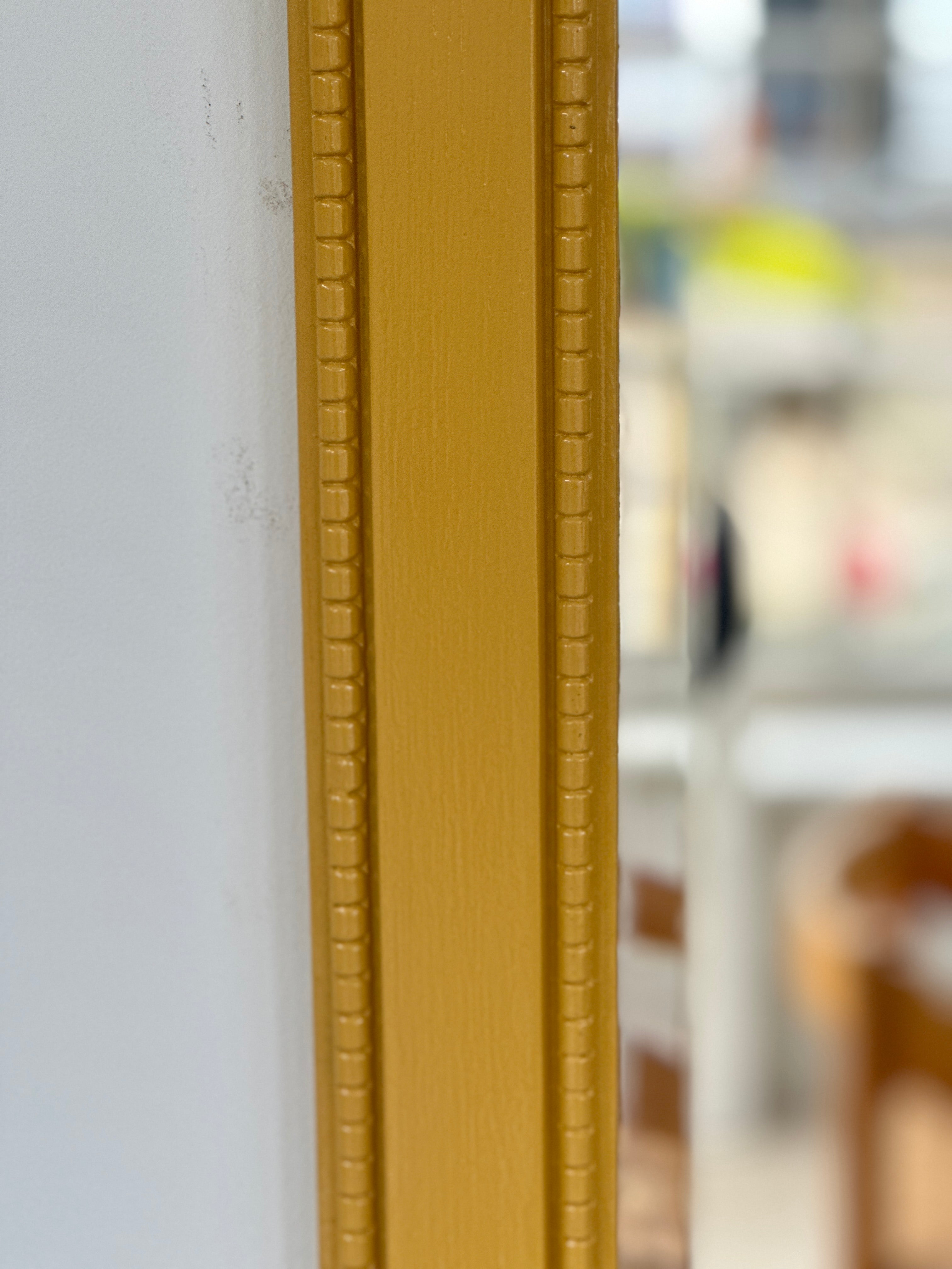 Large Octagonal Oak Mirror in Indian Yellow by F&B
