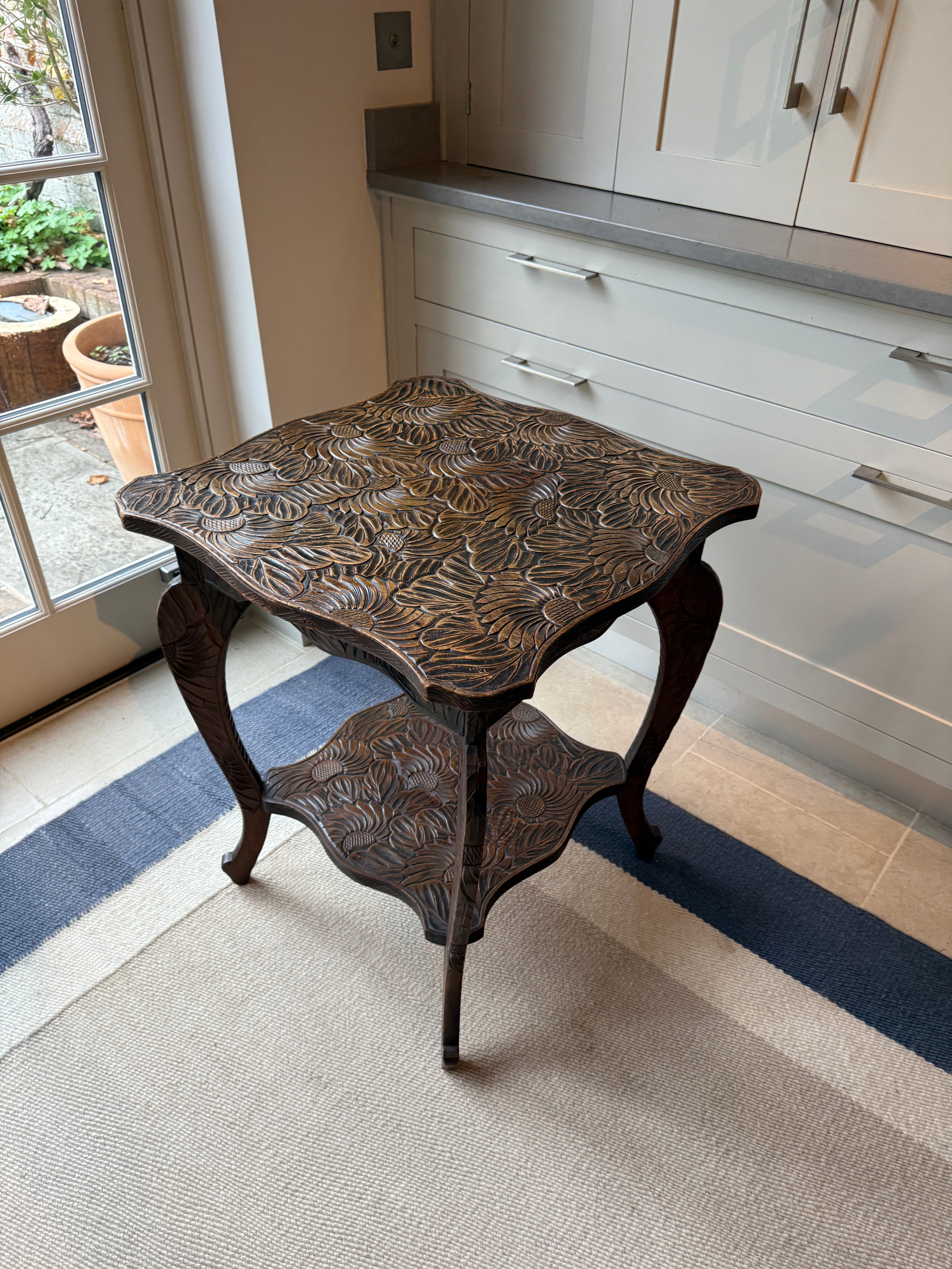 Japanese Carved Wood Table by Liberty & Co - circa 1930