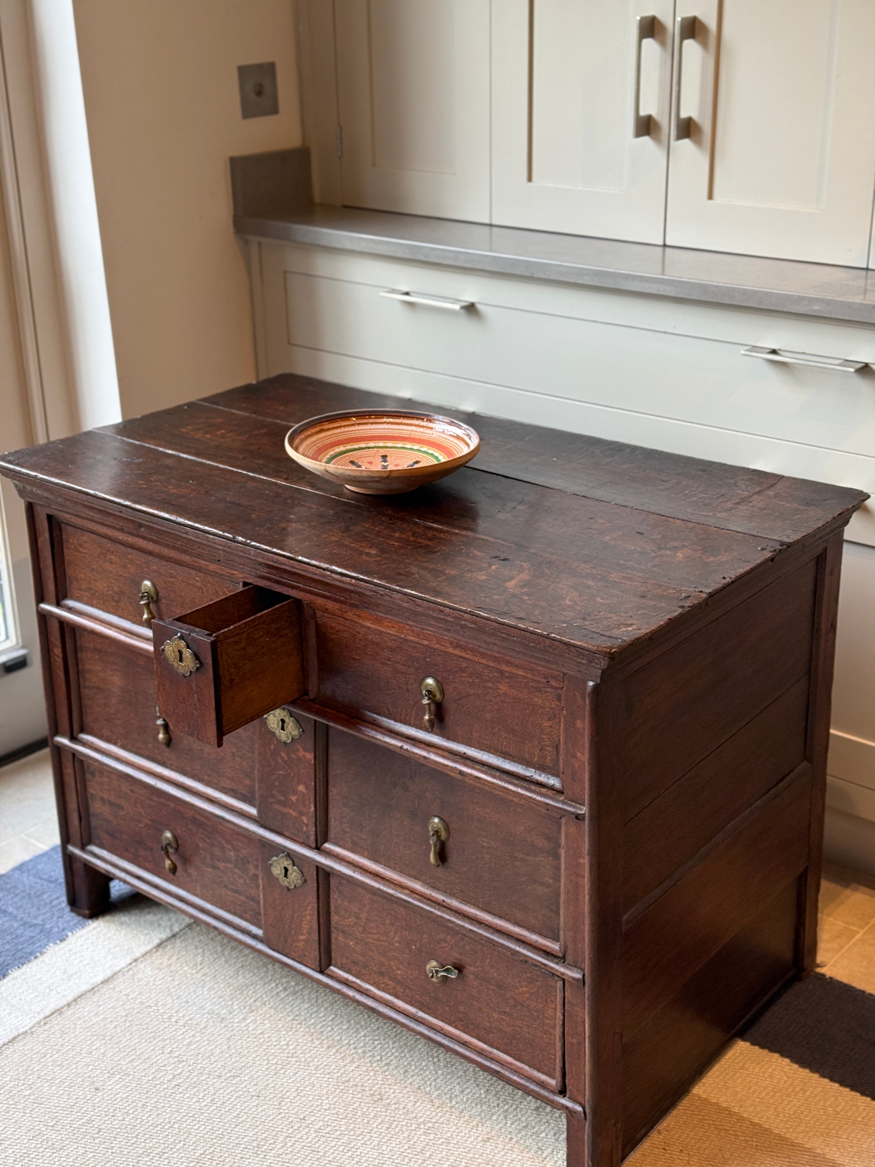 Low Oak Chest of drawers