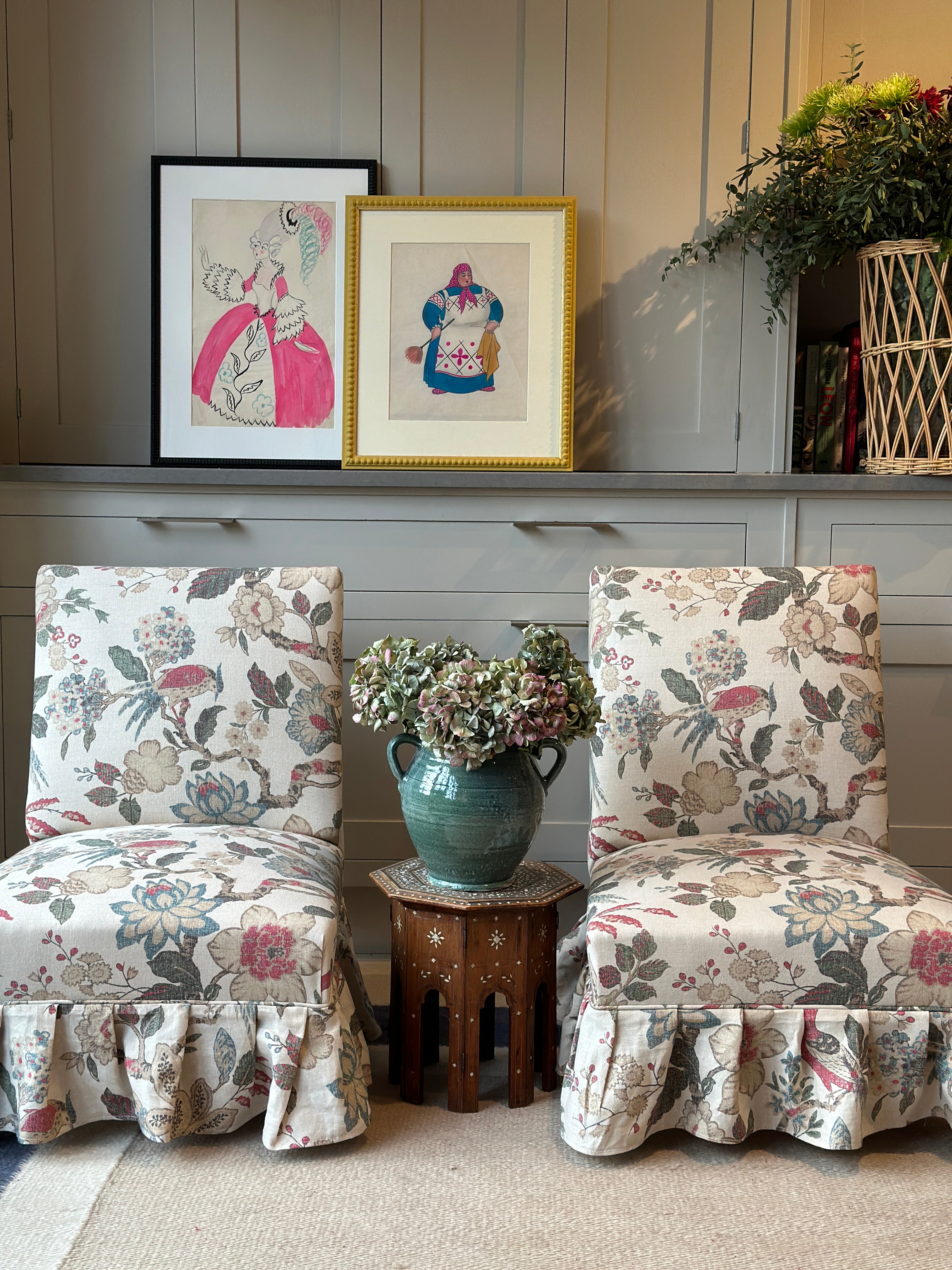 Pair of Large French Slipper Chairs in Inchyra’s Sutton Linen