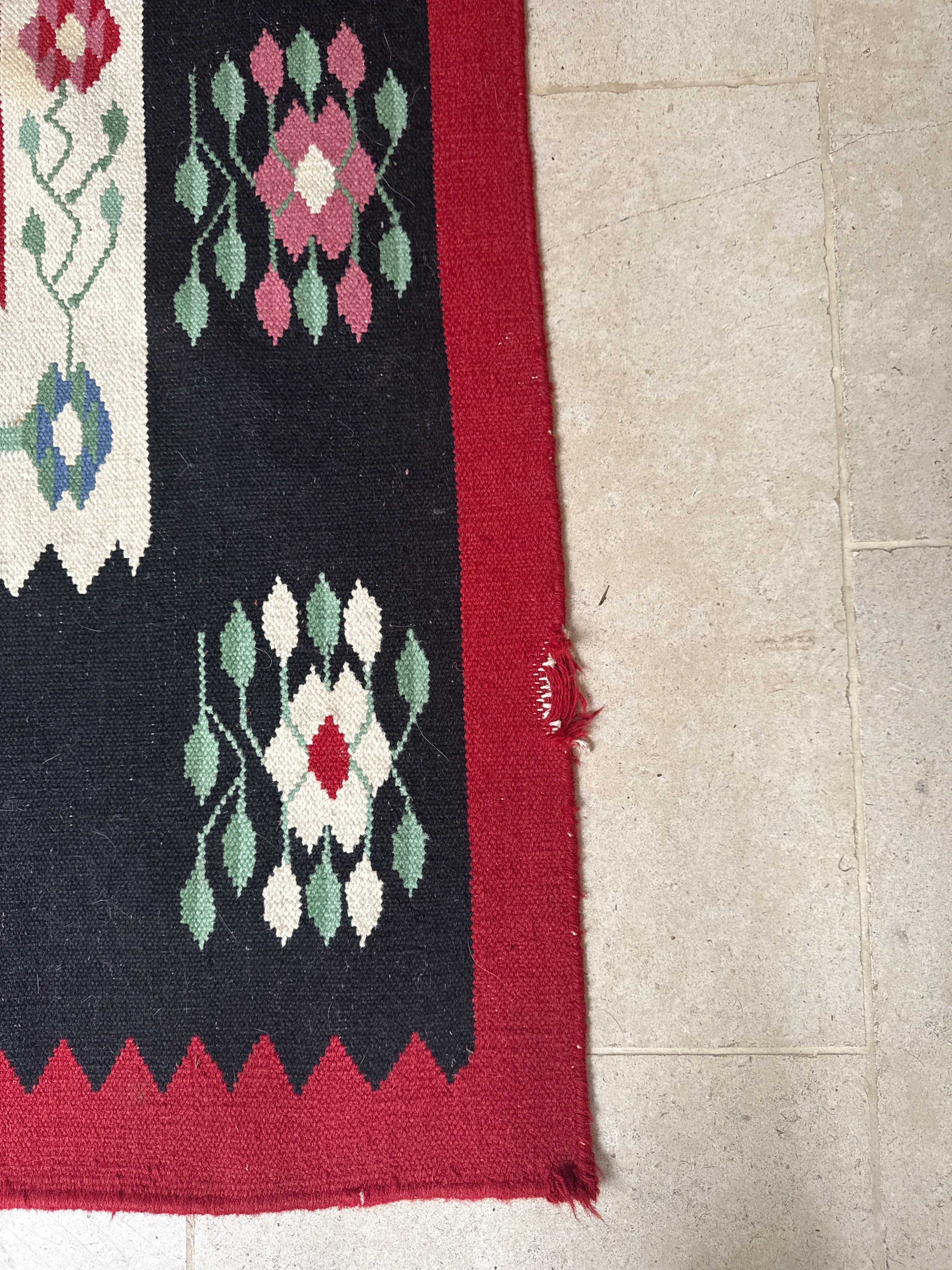Large Vintage Balkan Sharkoy Kilim circa 1960