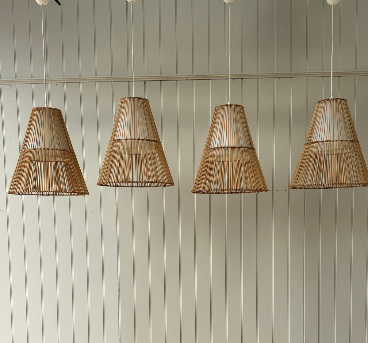 1970s Rattan Pendants