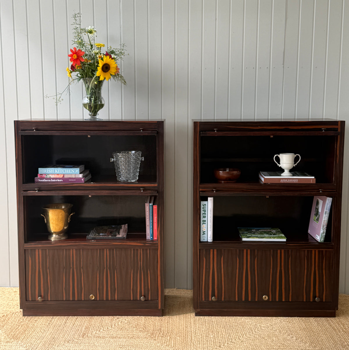 Pair of Macassar Ebony Bookcases