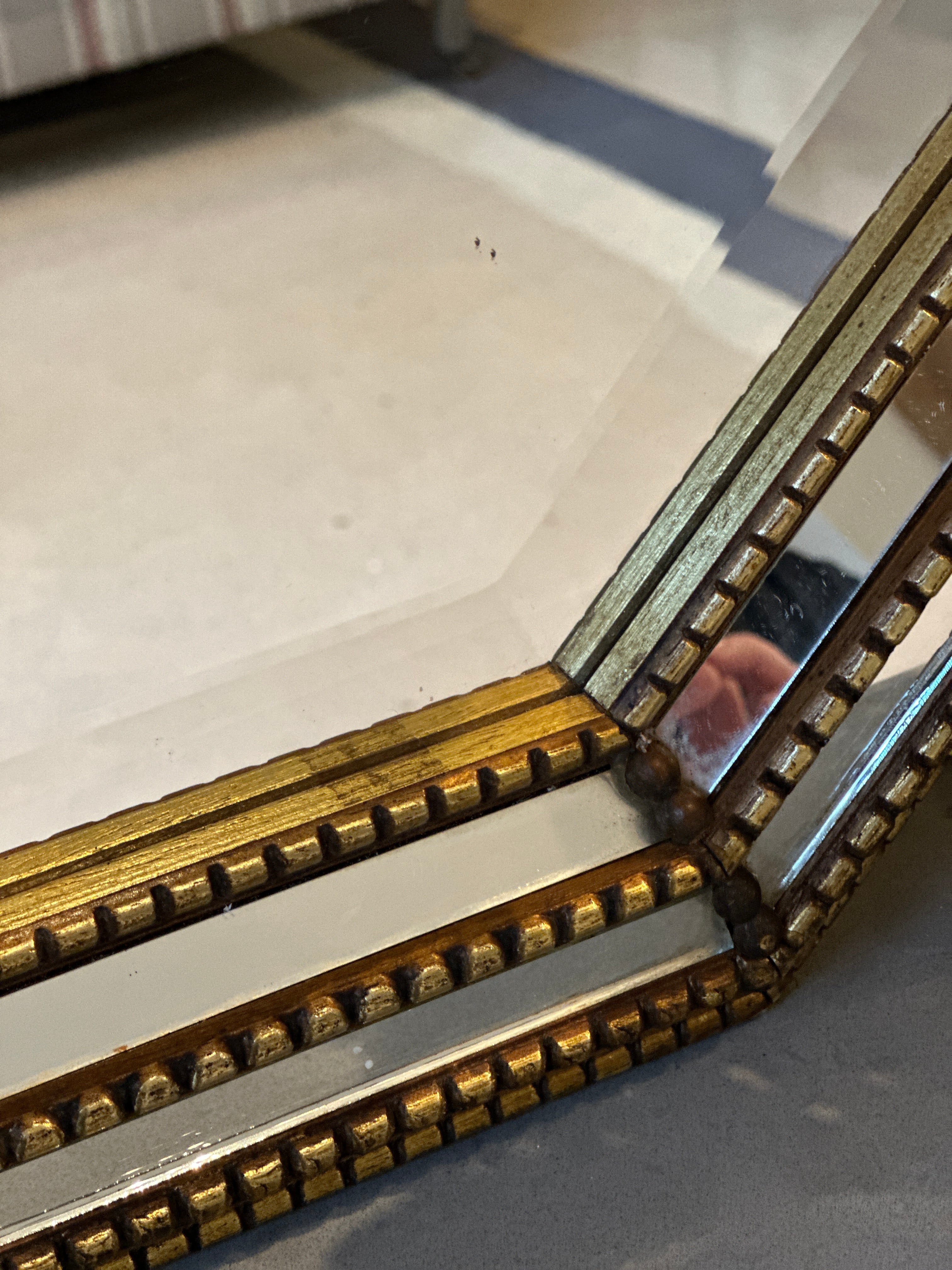 Early 20th Century Brass Cushion Mirror