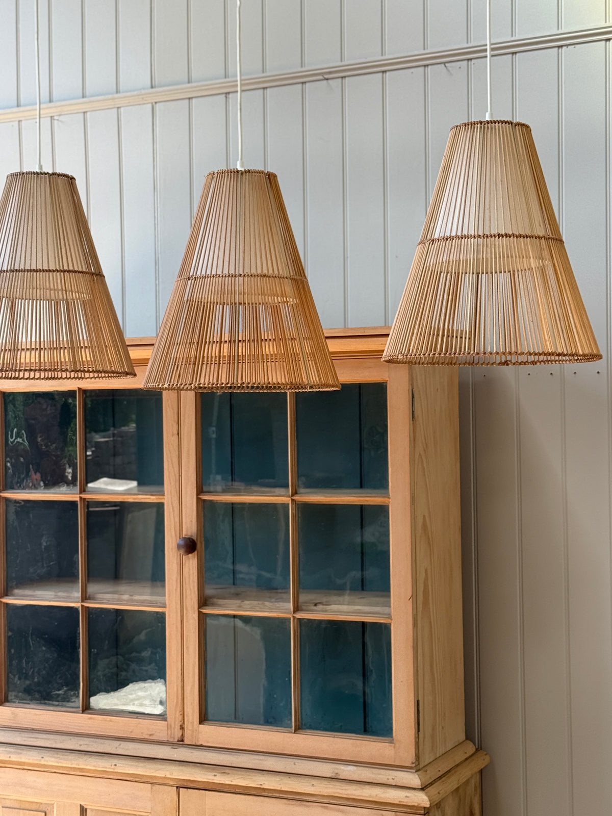 1970s Rattan Pendants