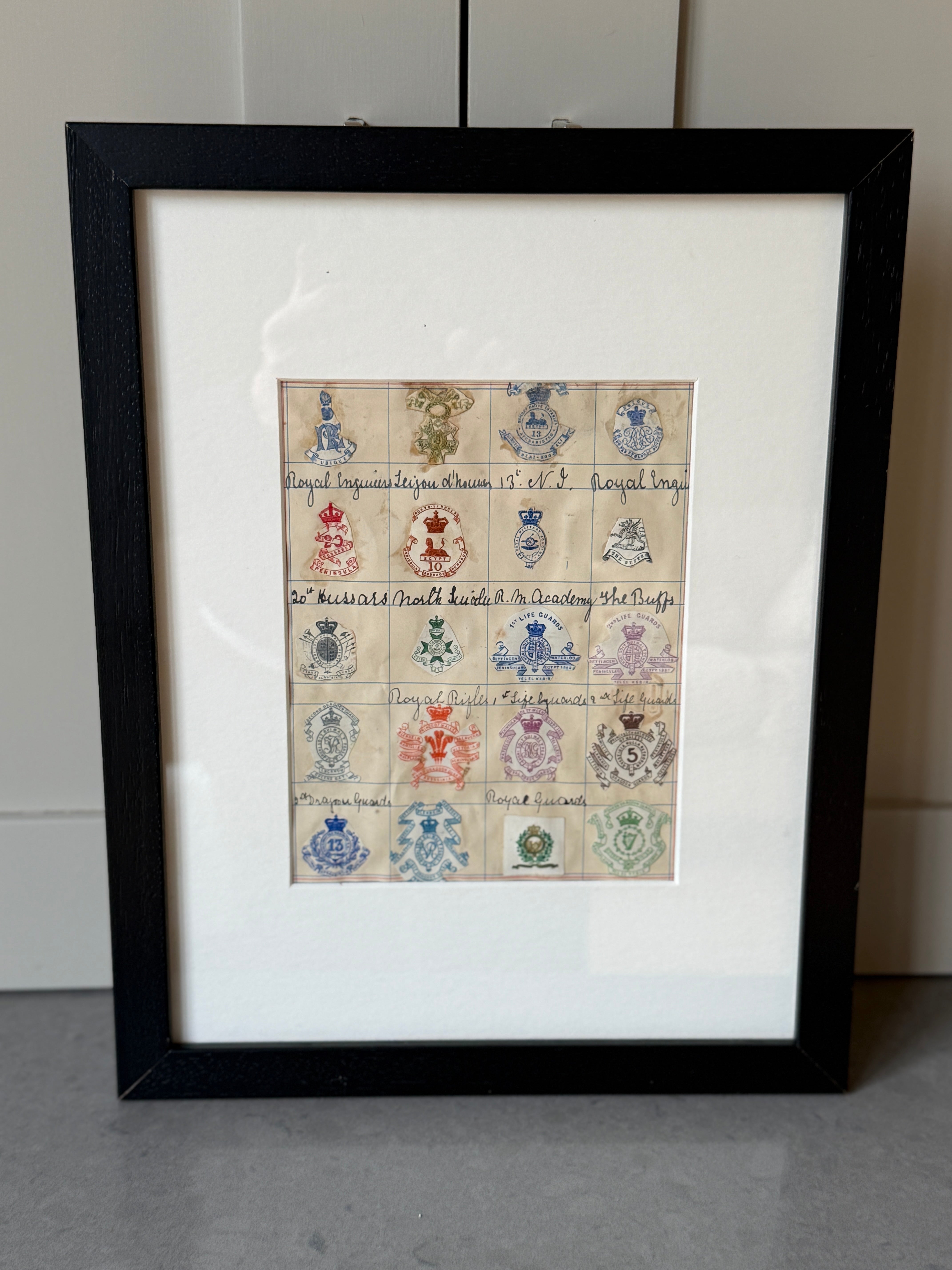Framed 19th Century British Military Coat of Arms